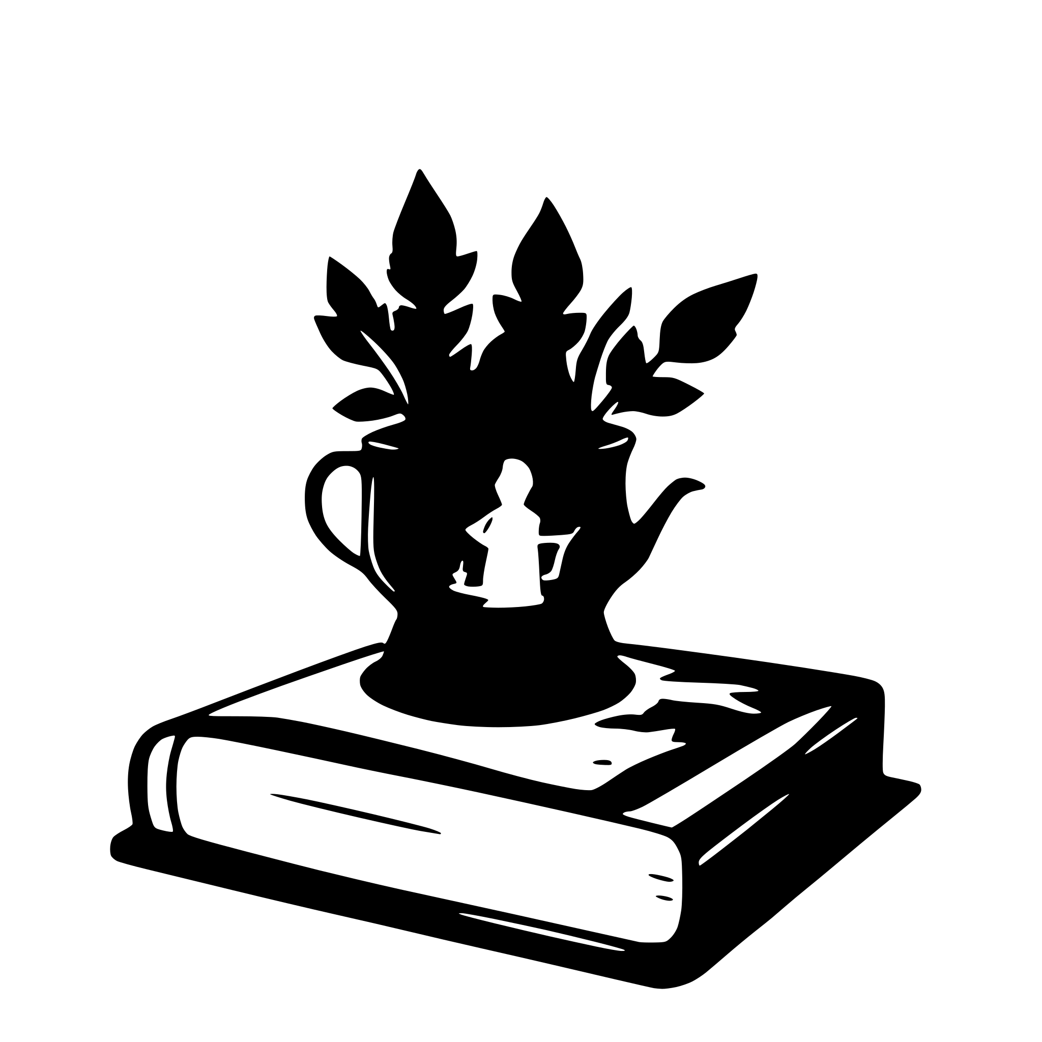 AI-generated SVG of a Book in cauldron mininal