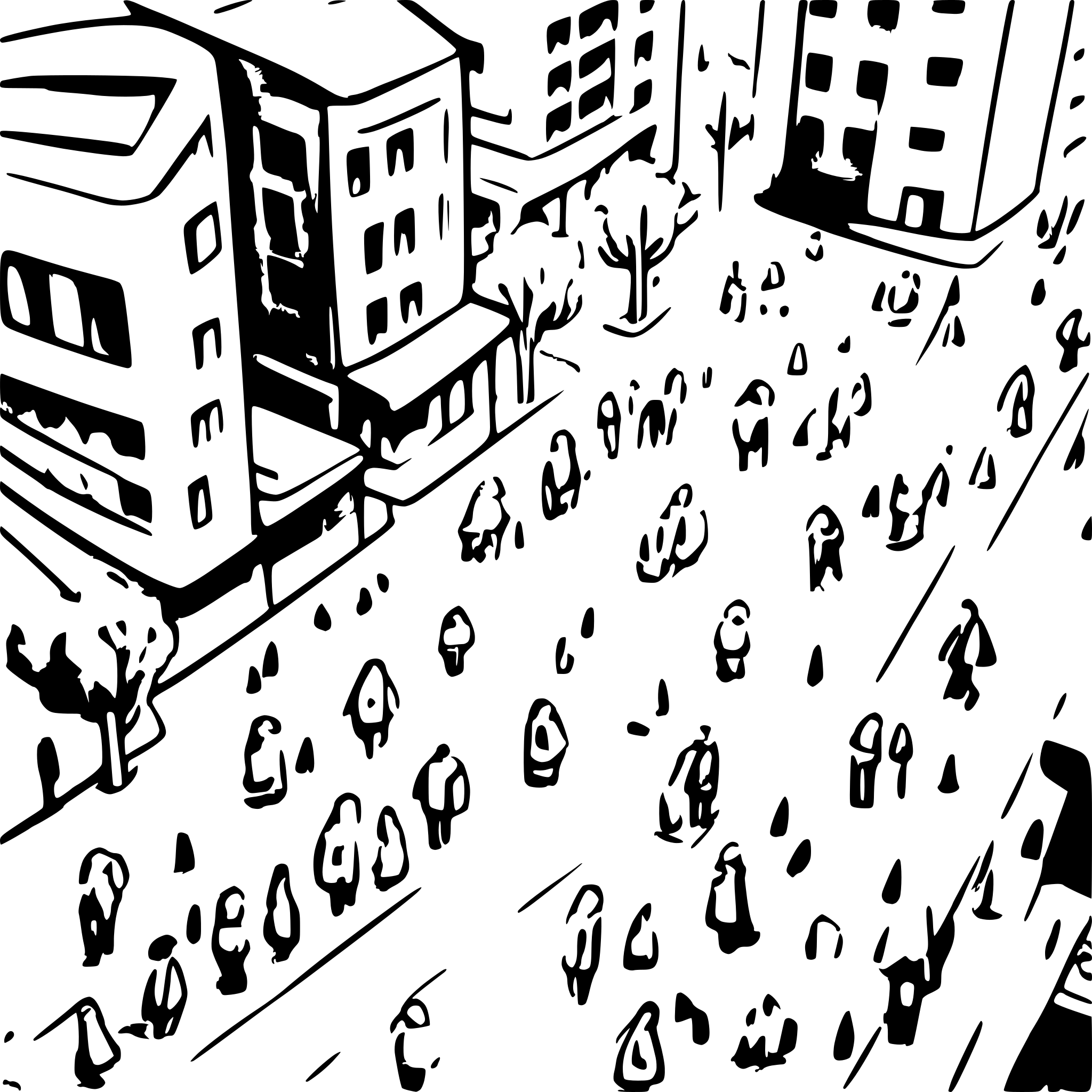 AI-generated SVG of a A busy city, people walking to work, skyscrapers, coffee shops, and students studying AI-generated SVG of a A busy city, people walking to work, skyscrapers, coffee shops, and students studying