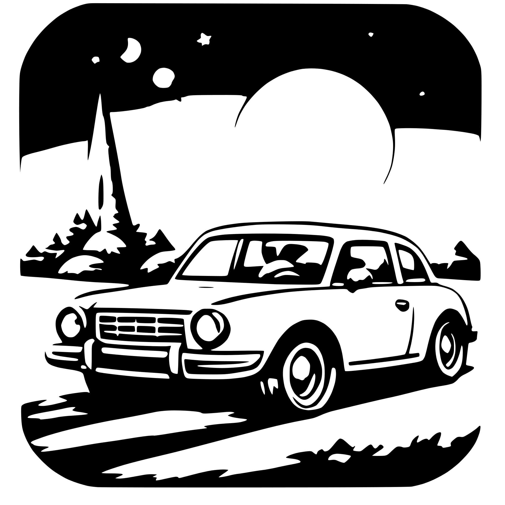 AI-generated SVG of 'car and moon'