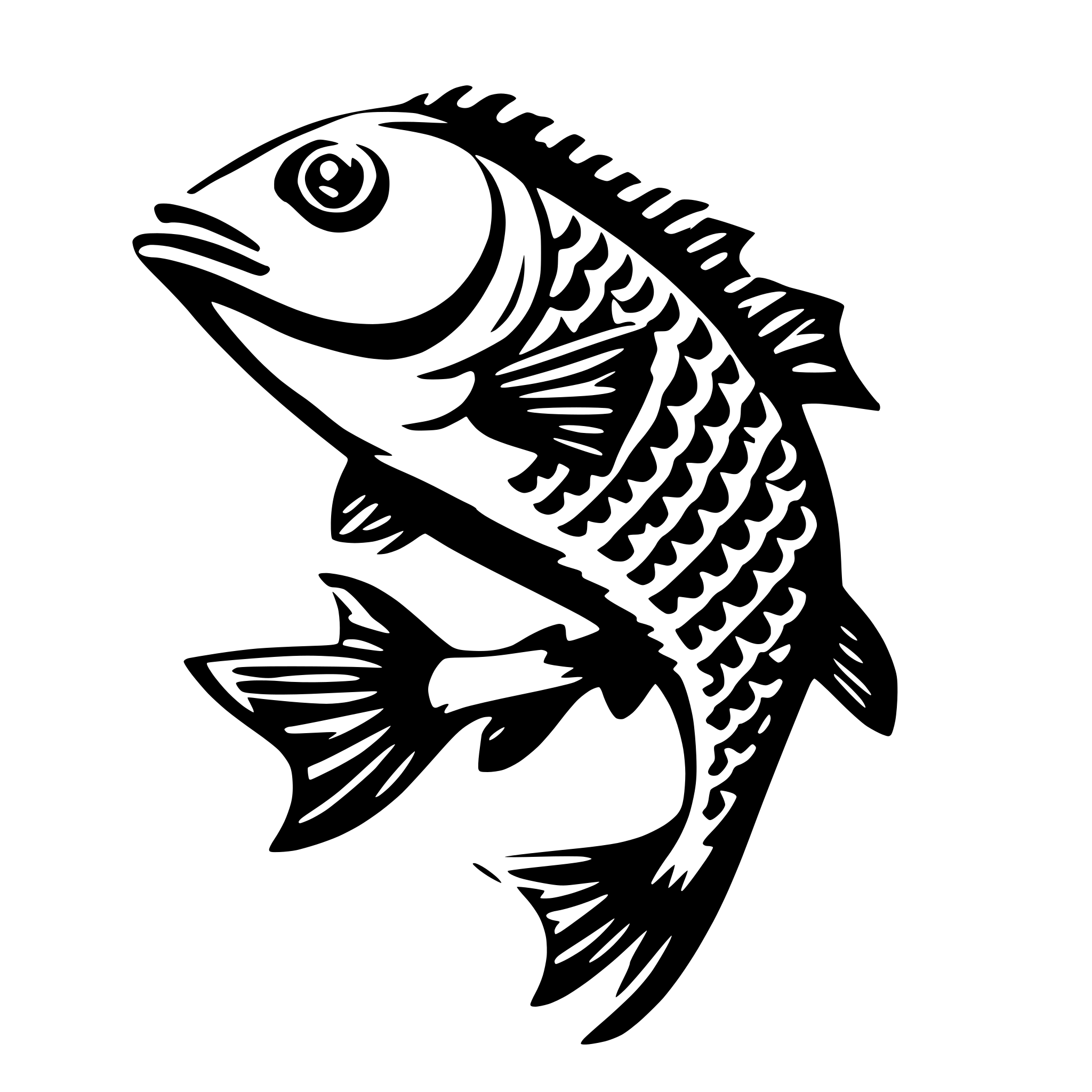 AI-generated SVG of 'Fish with scales'