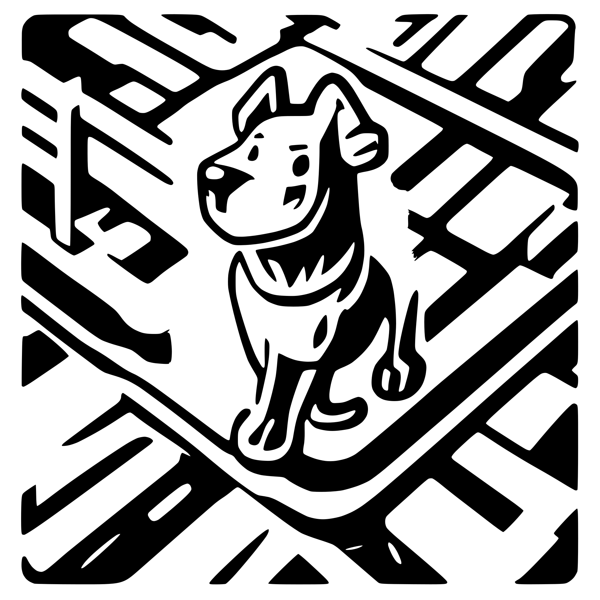 AI-generated SVG of a a dog crossing busy street