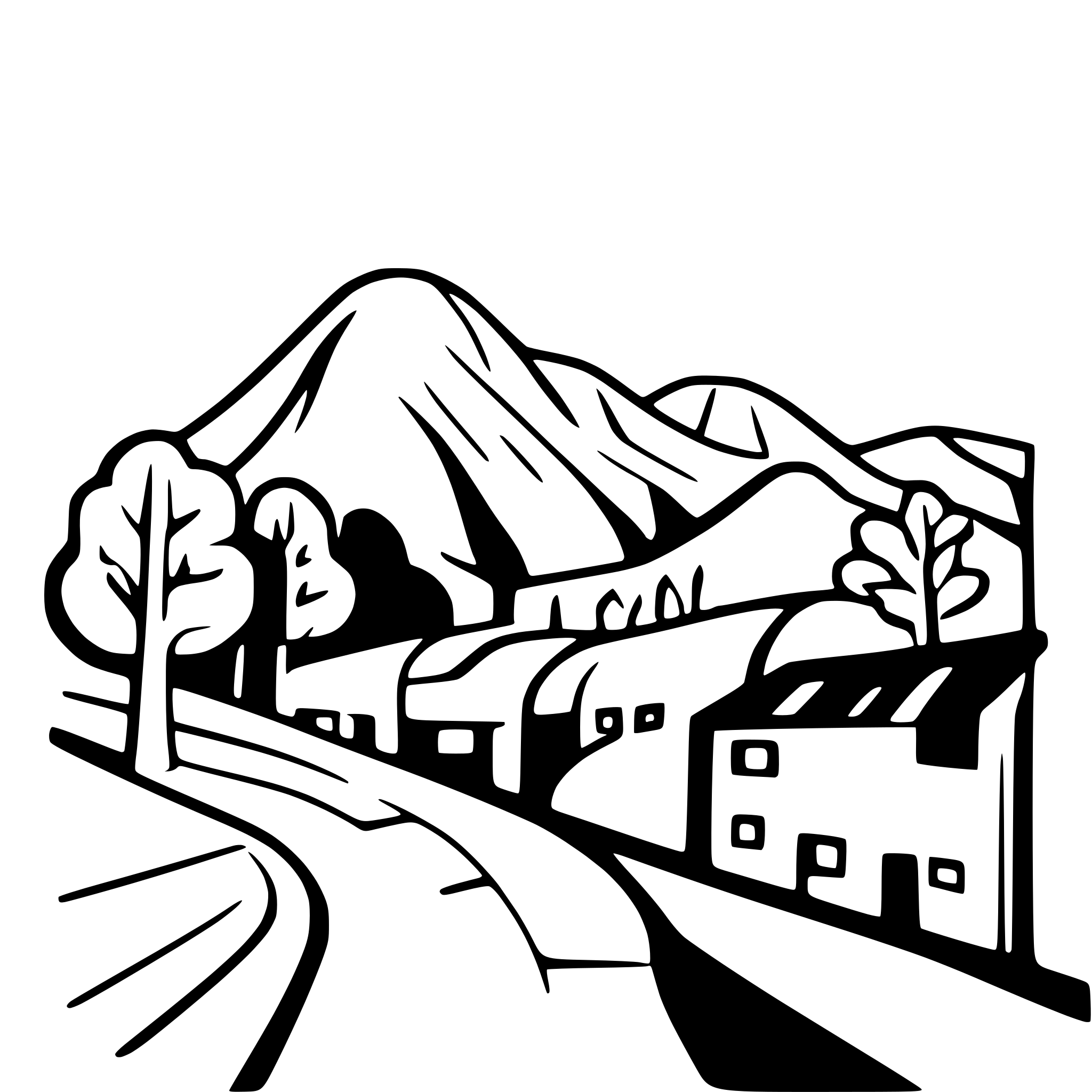 AI-generated SVG of a Valley town