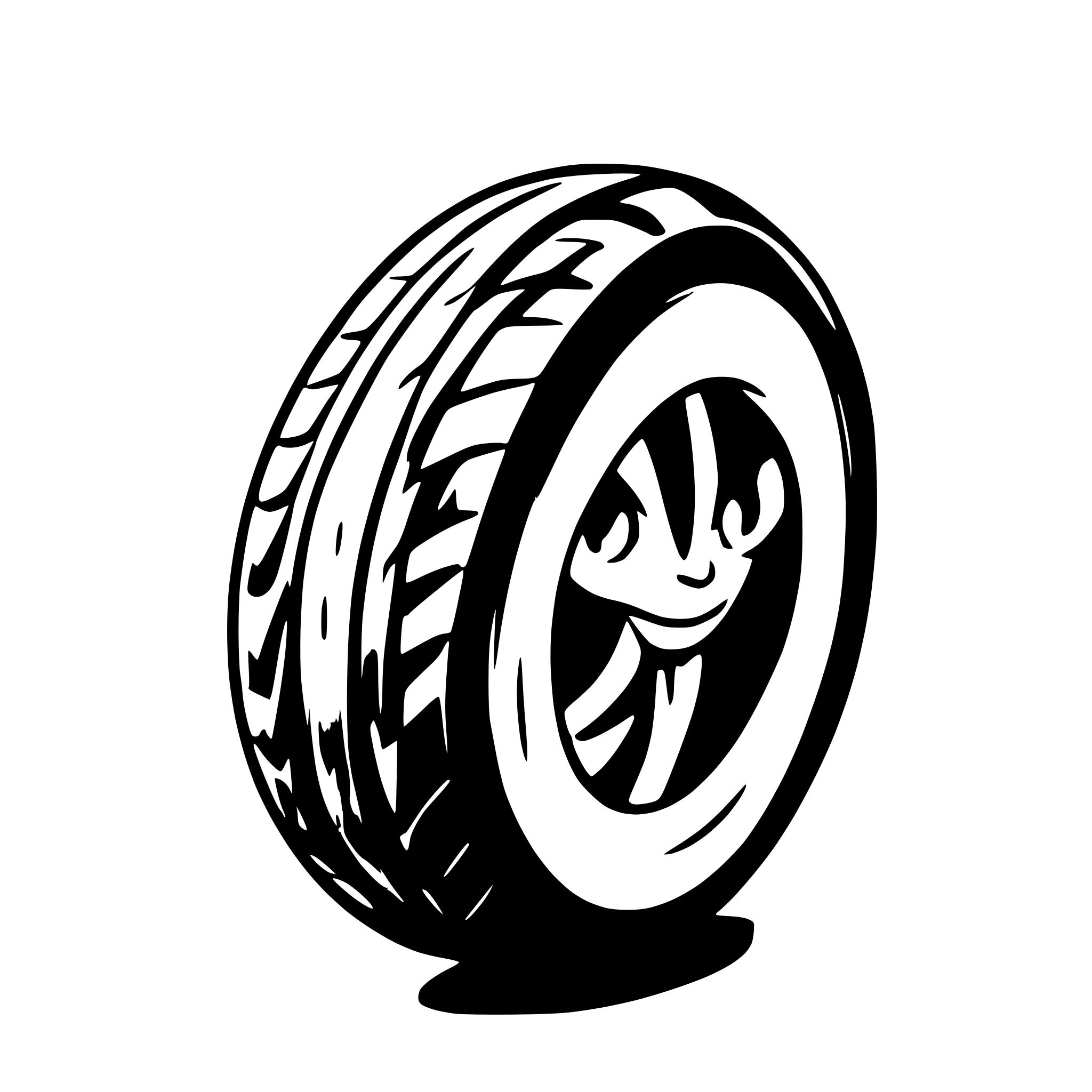AI-generated SVG of a Tire with no wheel