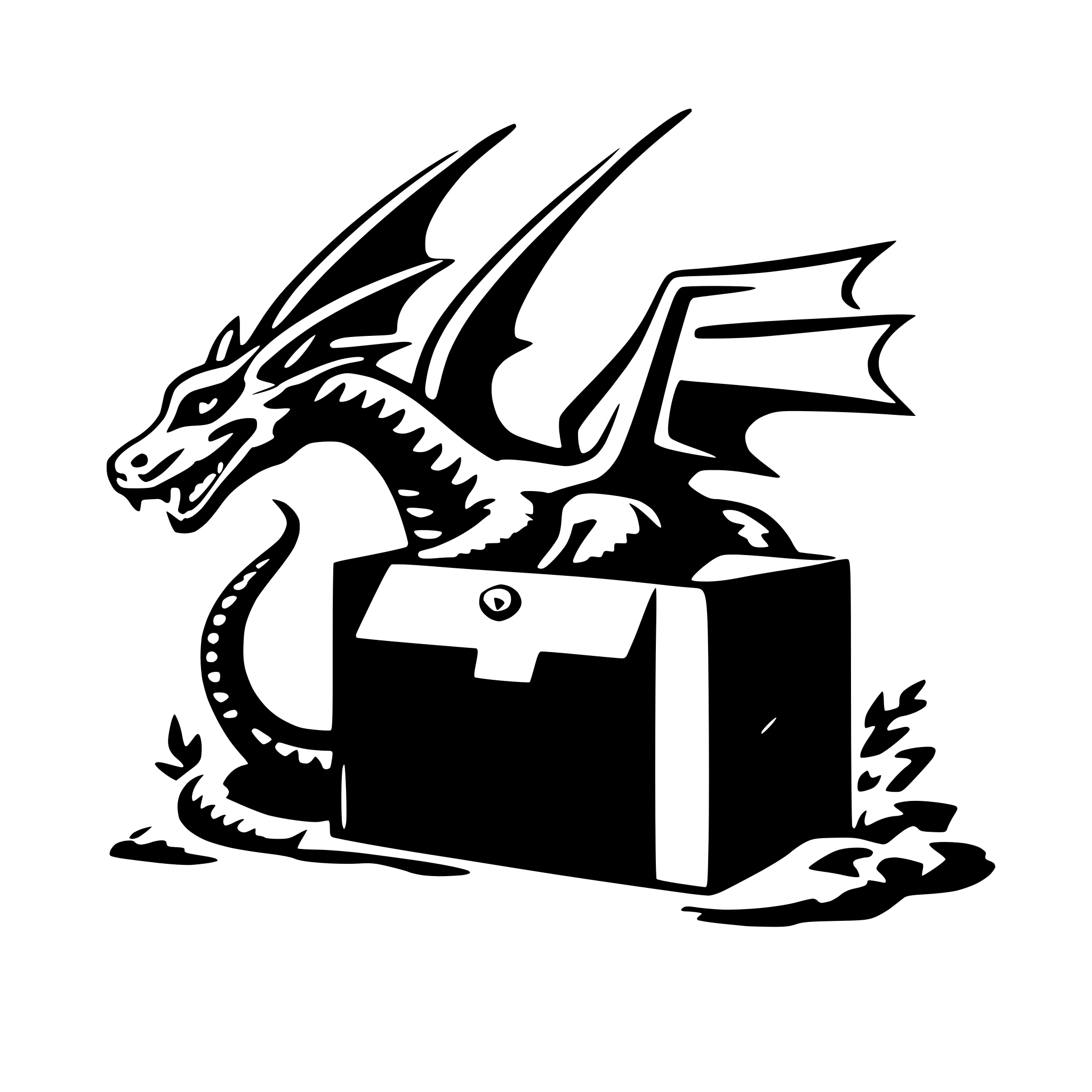 AI-generated SVG of 'Dragon logistics mail'