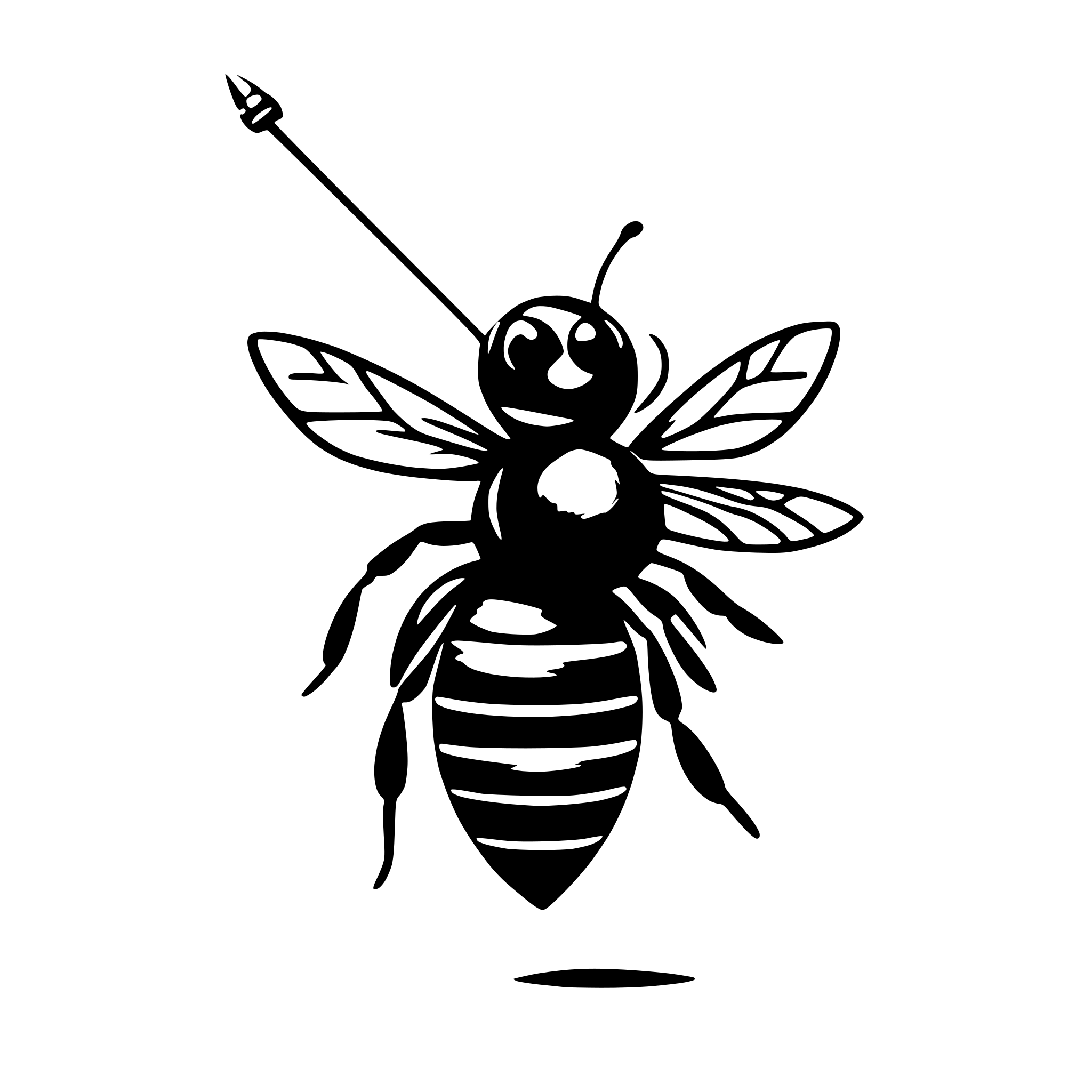 AI-generated SVG of a bee with body is a syringe