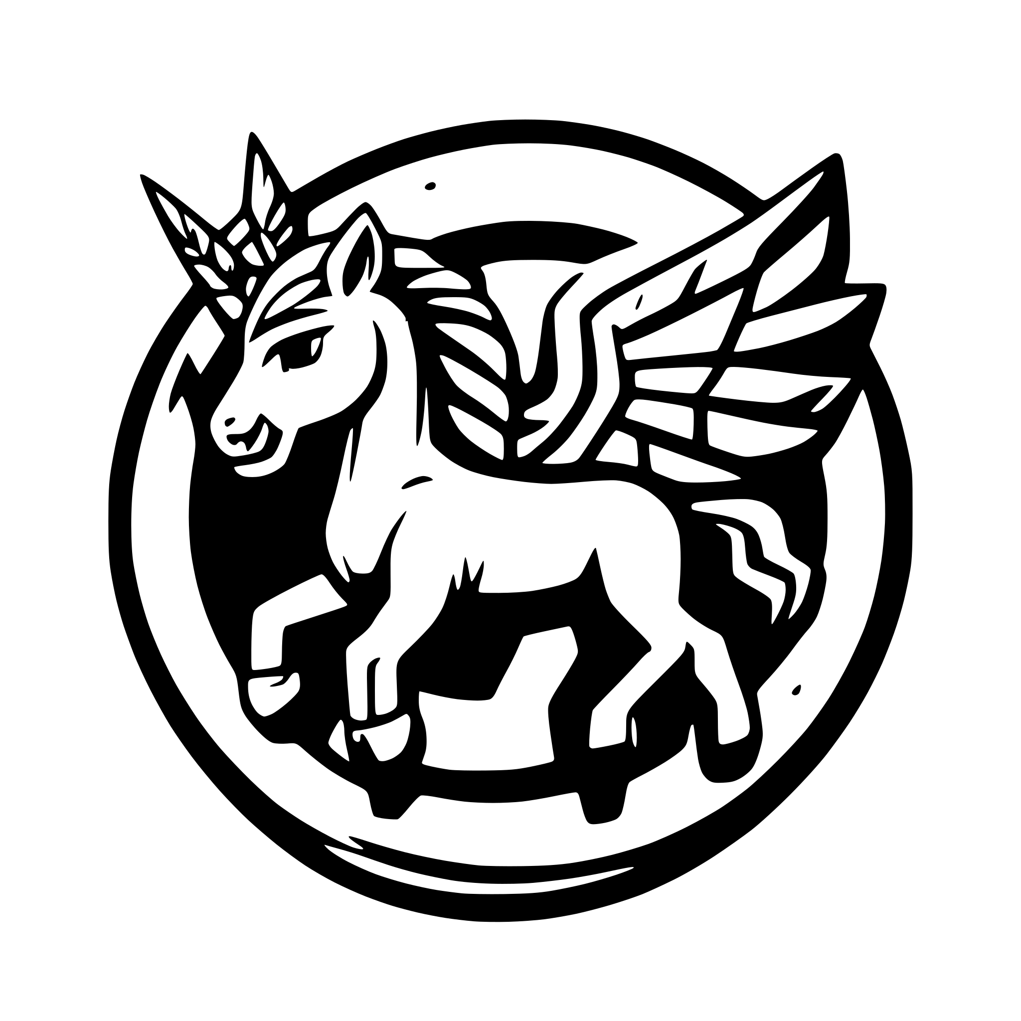 AI-generated SVG of a Harsh War Pegasus