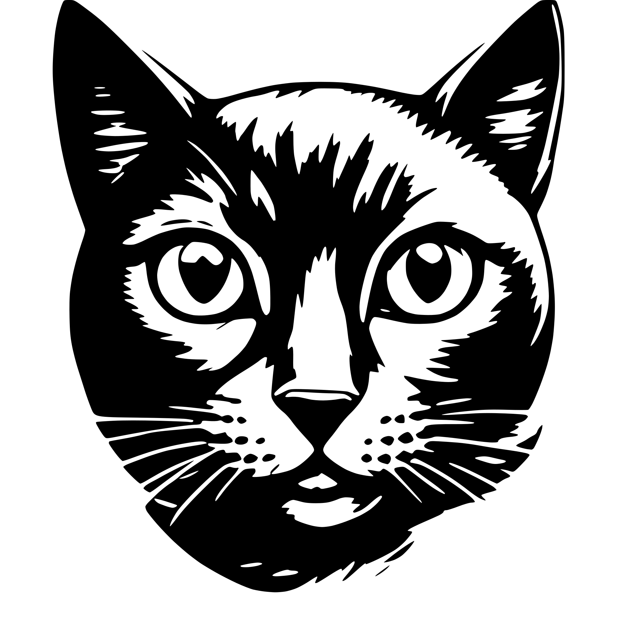 AI-generated SVG of a black cat face