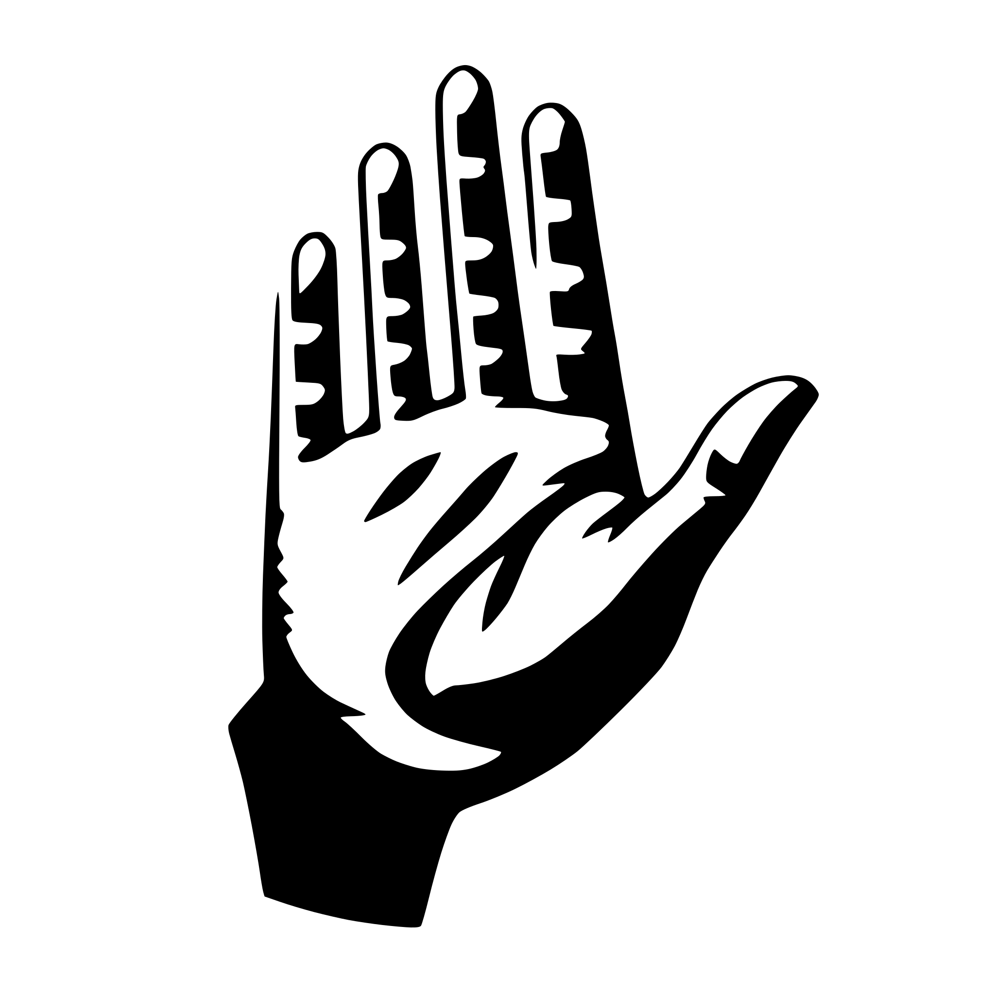 AI-generated SVG of a a hand palm symbol