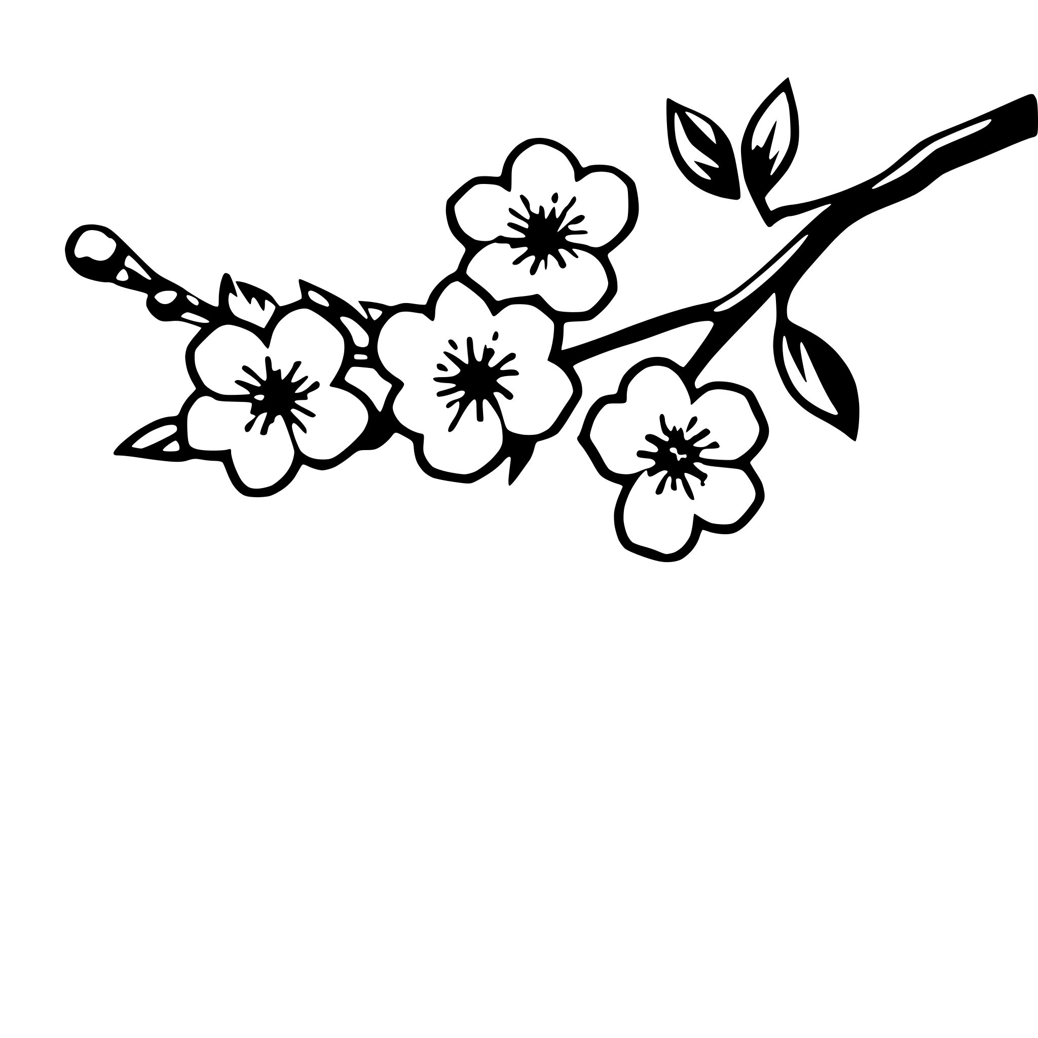 AI-generated SVG of 'cherry blossom branch'
