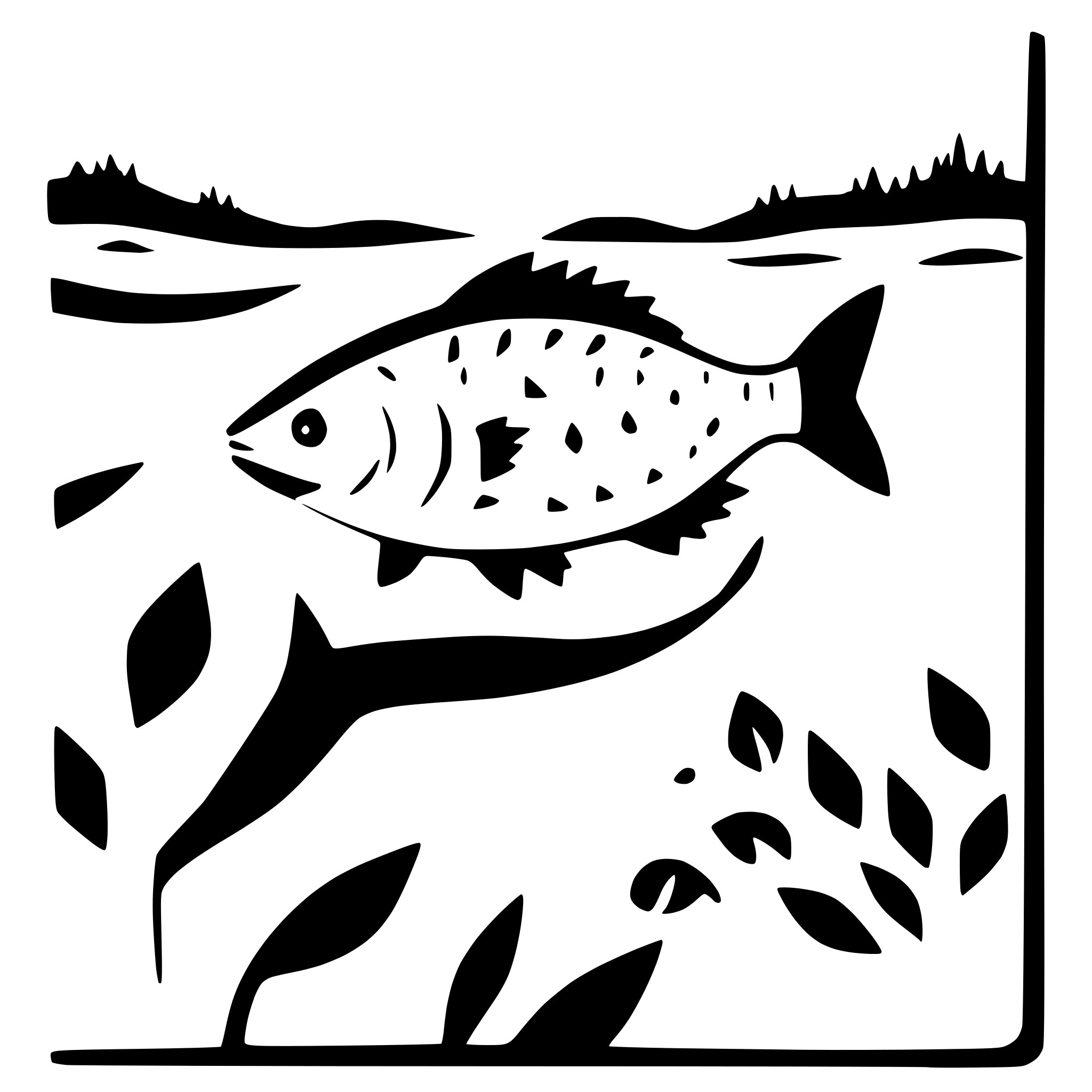 AI-generated SVG of 'fish swimming in a river'