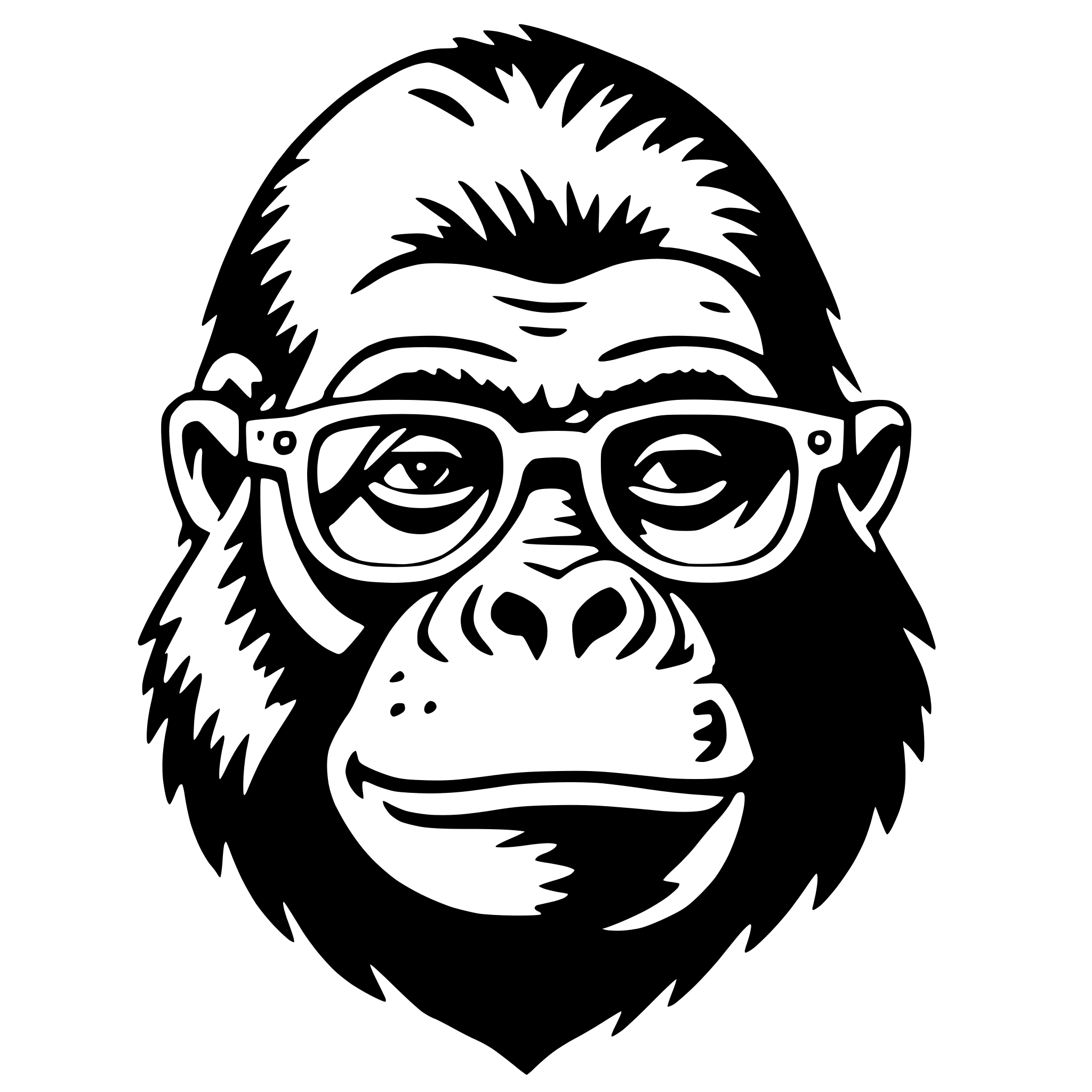 AI-generated SVG of 'gorilla with glasses'