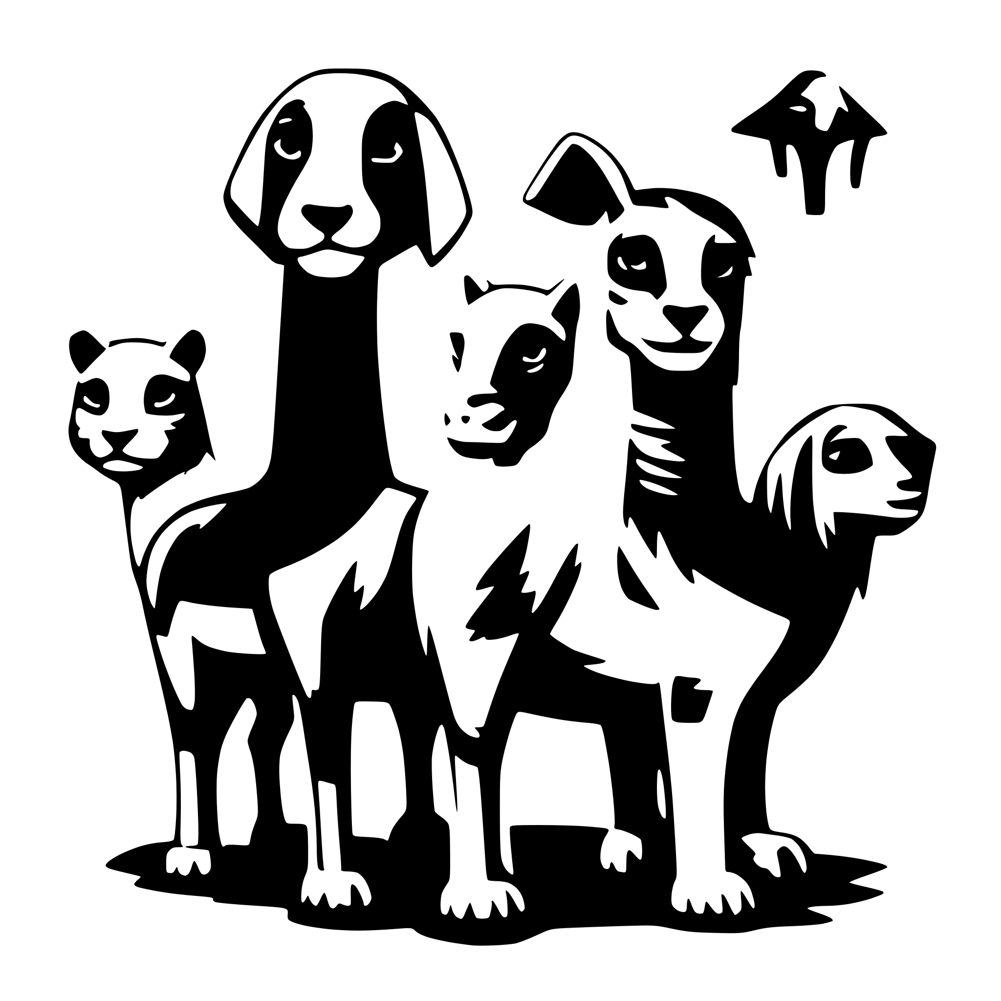 AI-generated SVG of a group of different animals