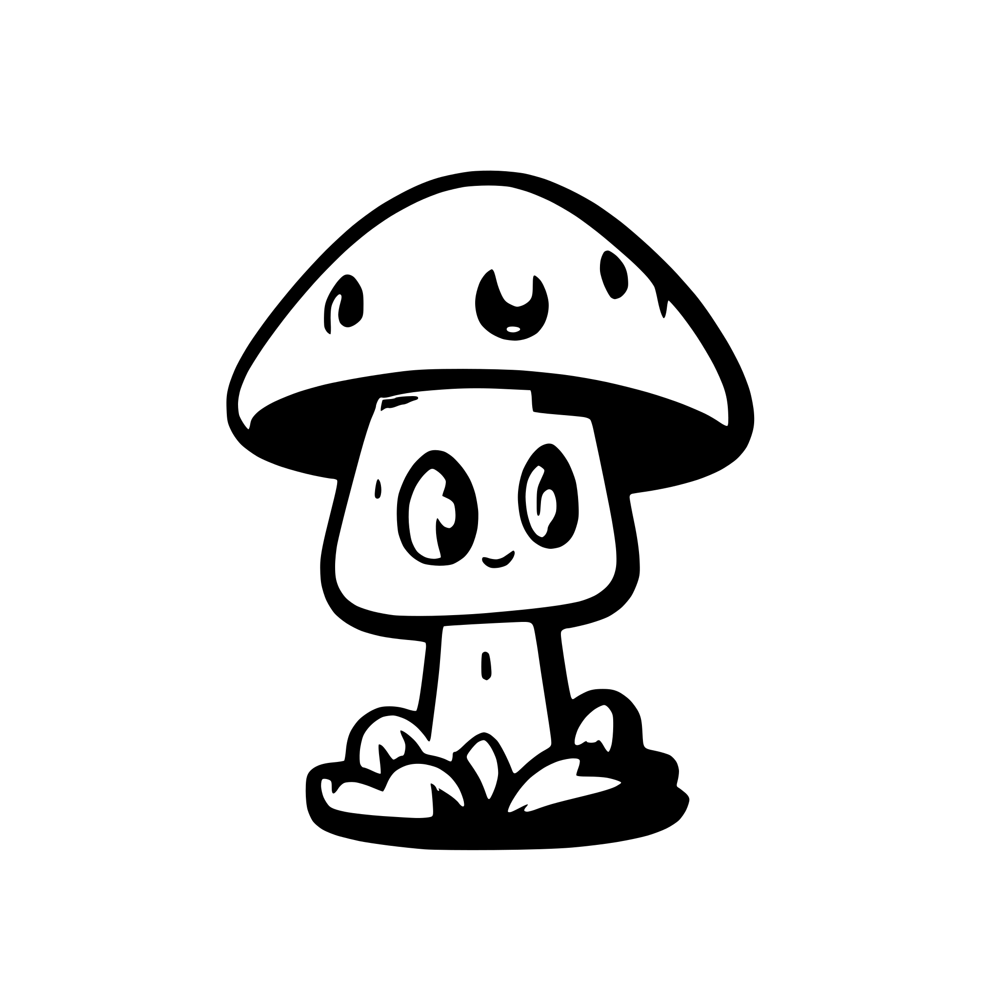 AI-generated SVG of a mushroom, ghost, cartoon spooky