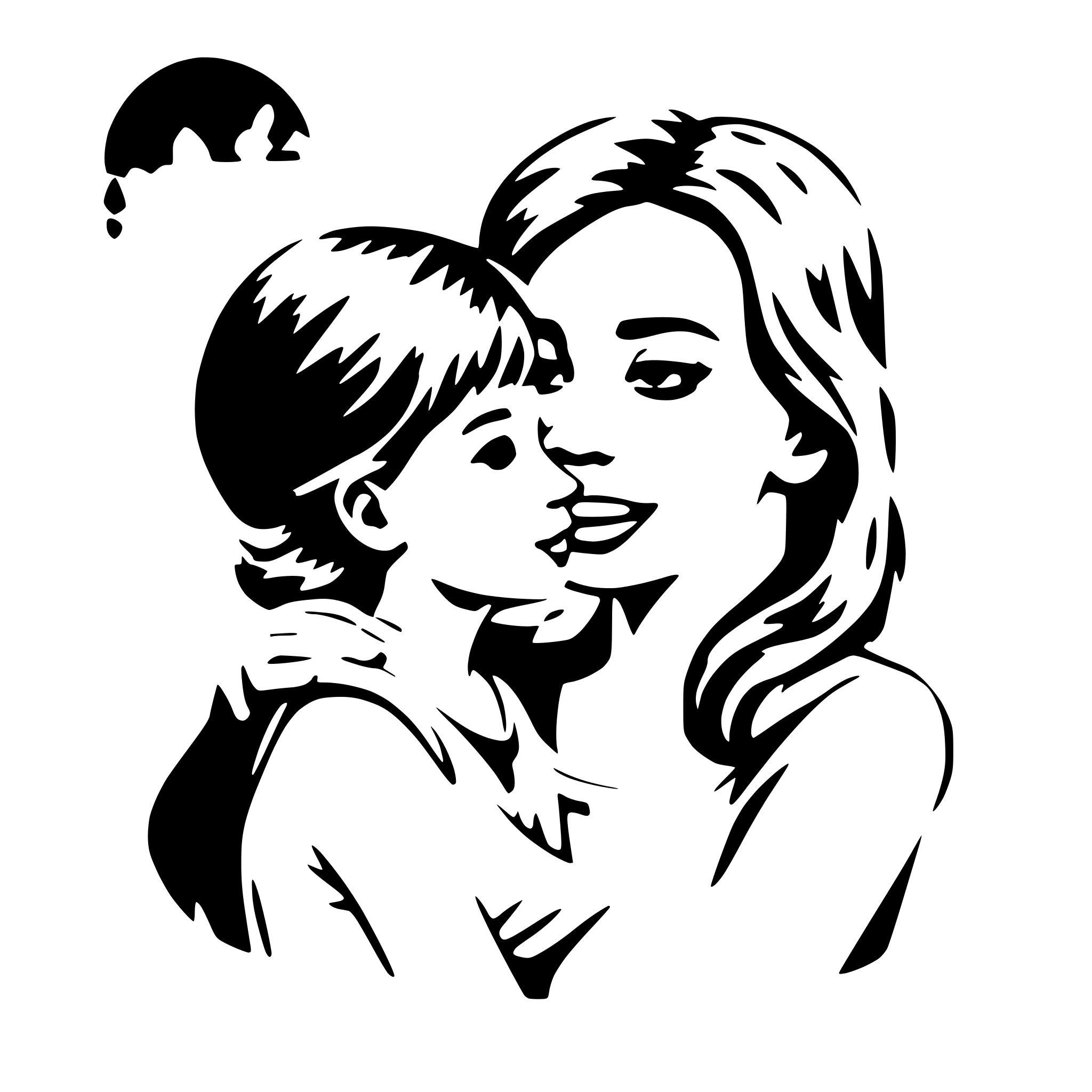 AI-generated SVG of a mother kiss her daughter