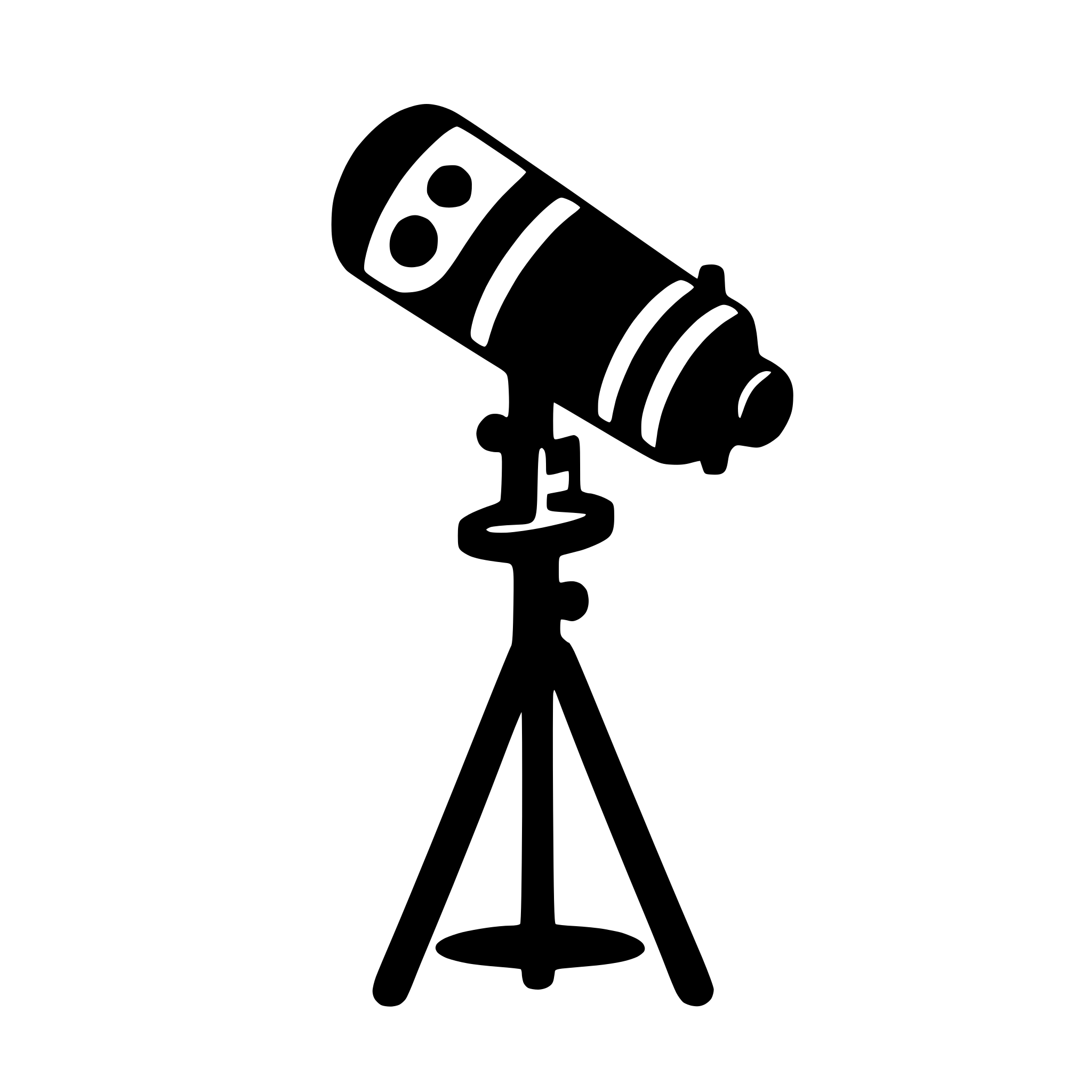 AI-generated SVG of a telescope observing planets