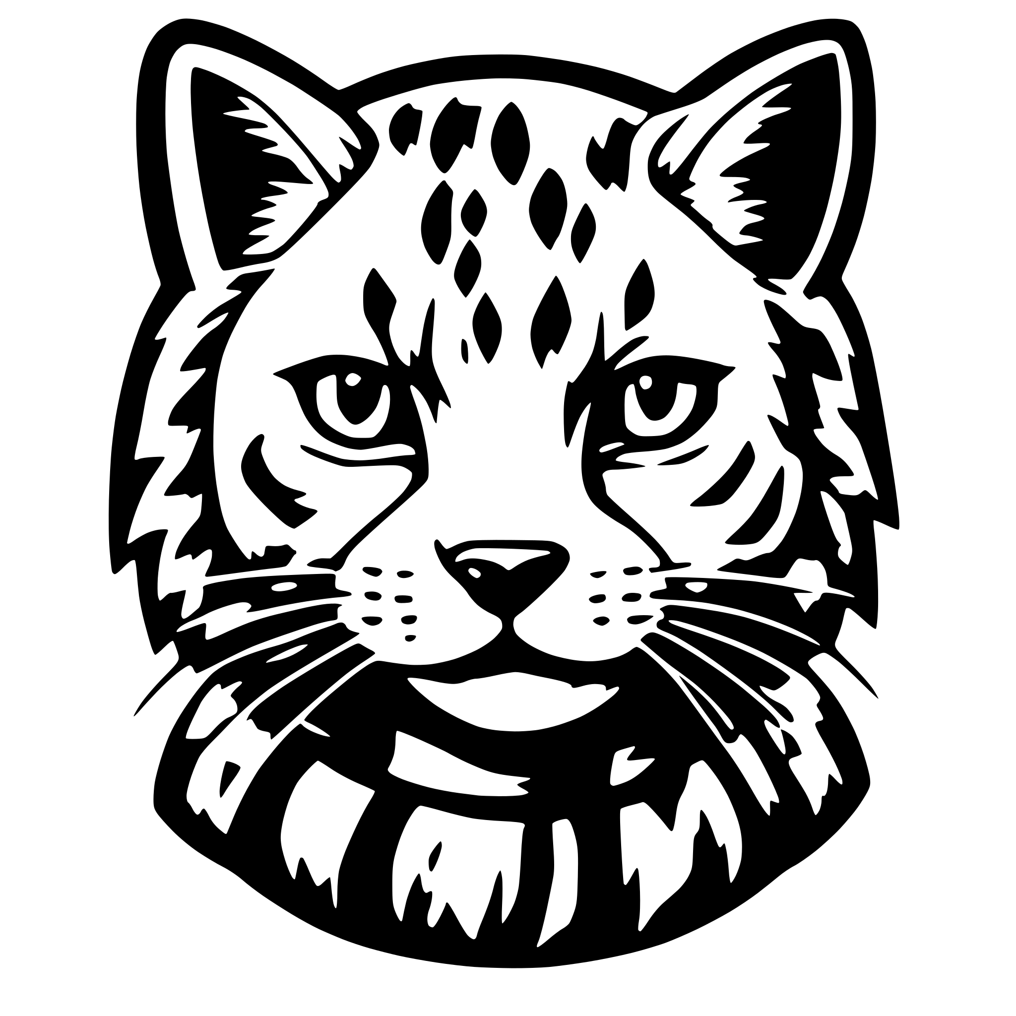 AI-generated SVG of 'cartoon juvenile wildcat school mascot'