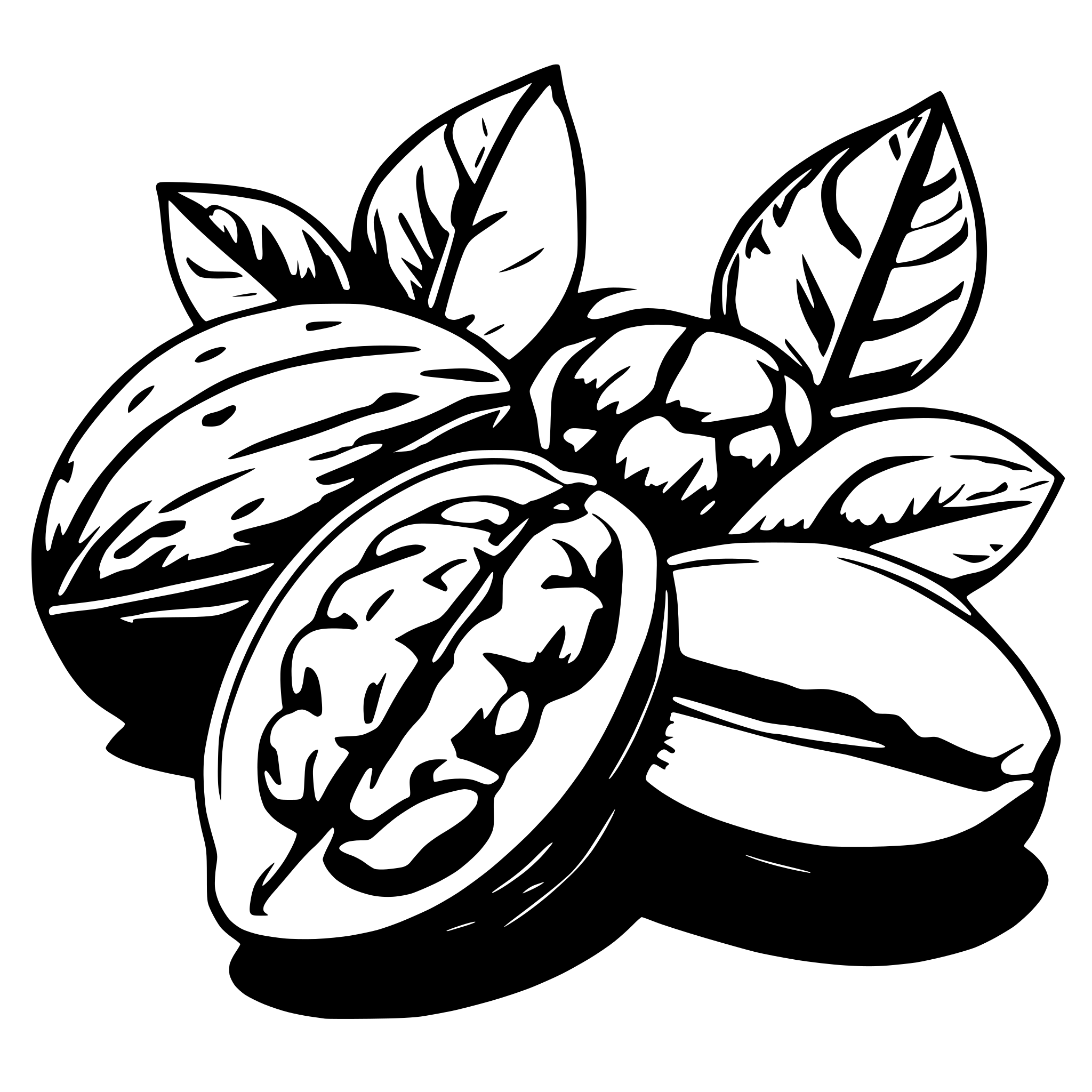 AI-generated SVG of a walnut
