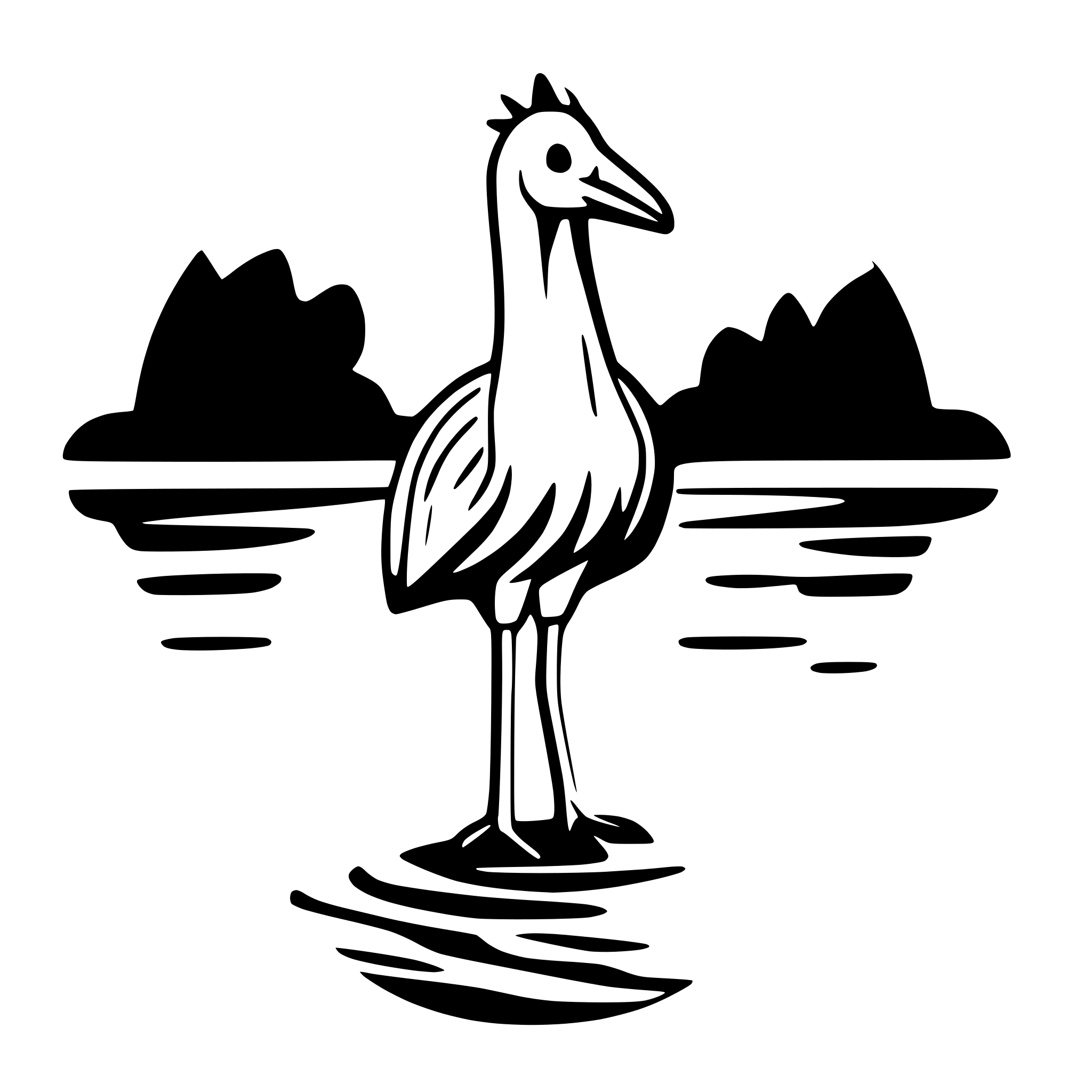 AI-generated SVG of 'bird crane on the lake'