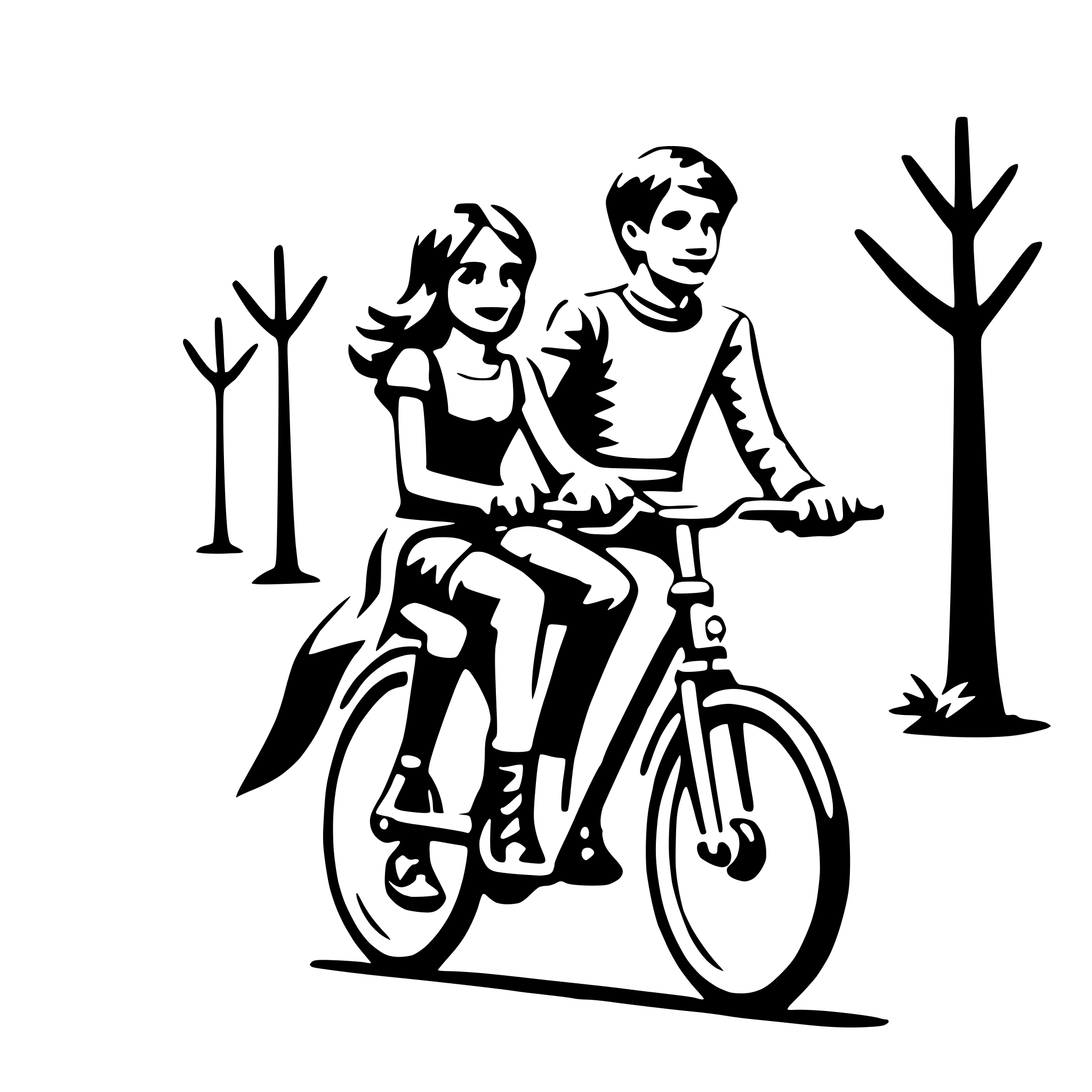 AI-generated SVG of a couples on a bicycle