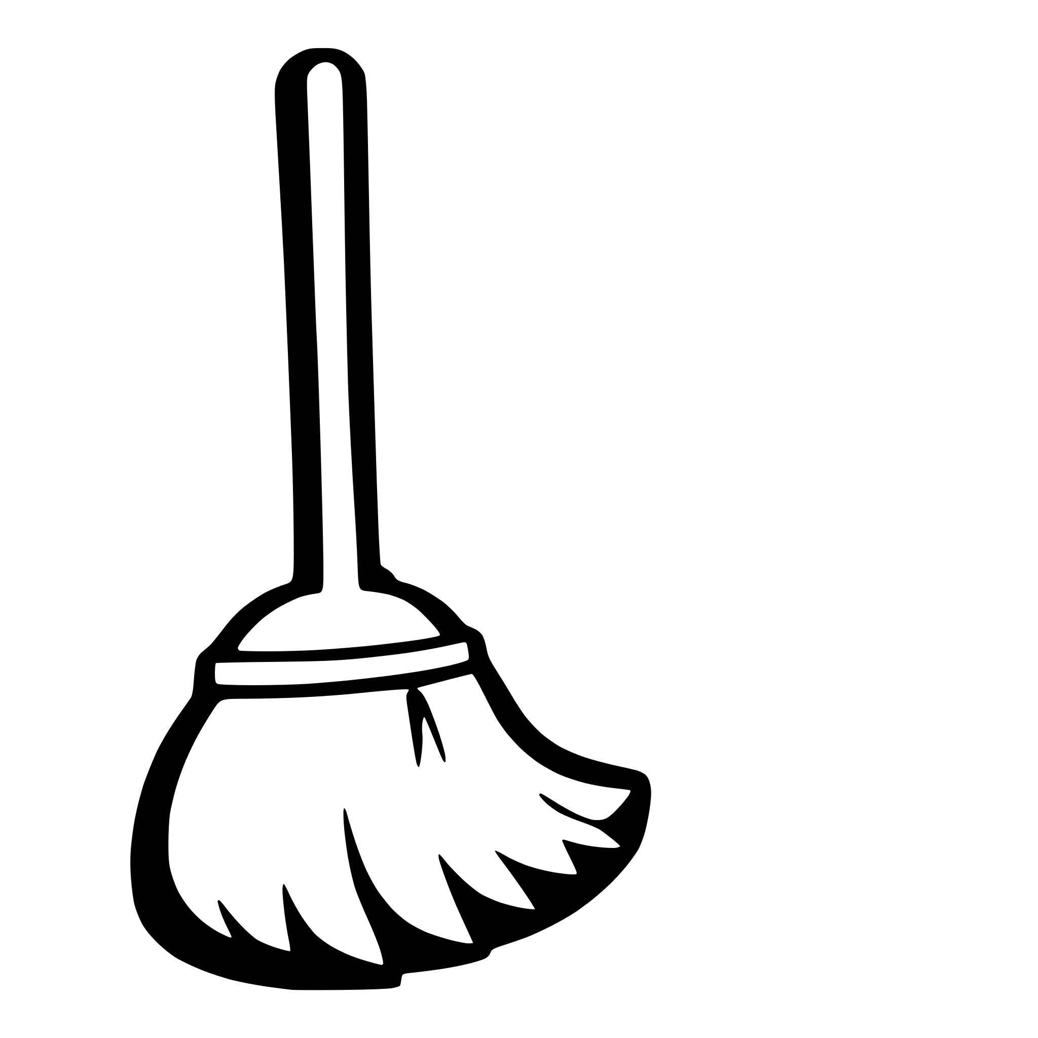 AI-generated SVG of a Cartoon broom, simple, flat design