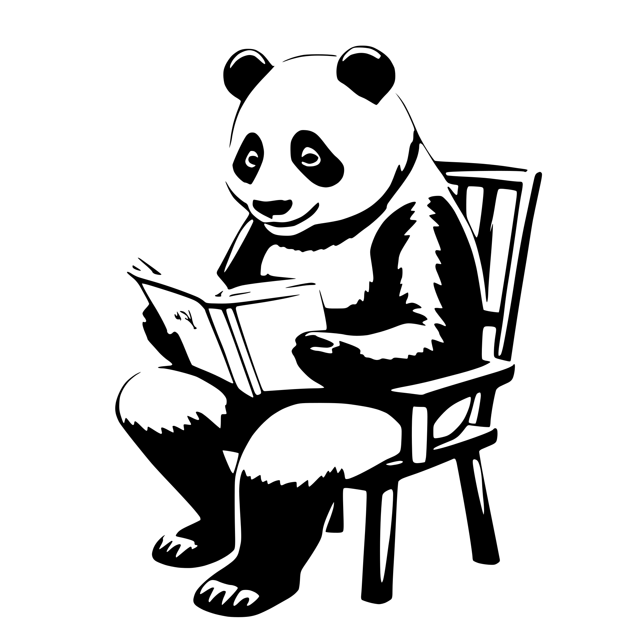 AI-generated SVG of a a panda, sit on a chair, reading a very thick book AI-generated SVG of a a panda, sit on a chair, reading a very thick book