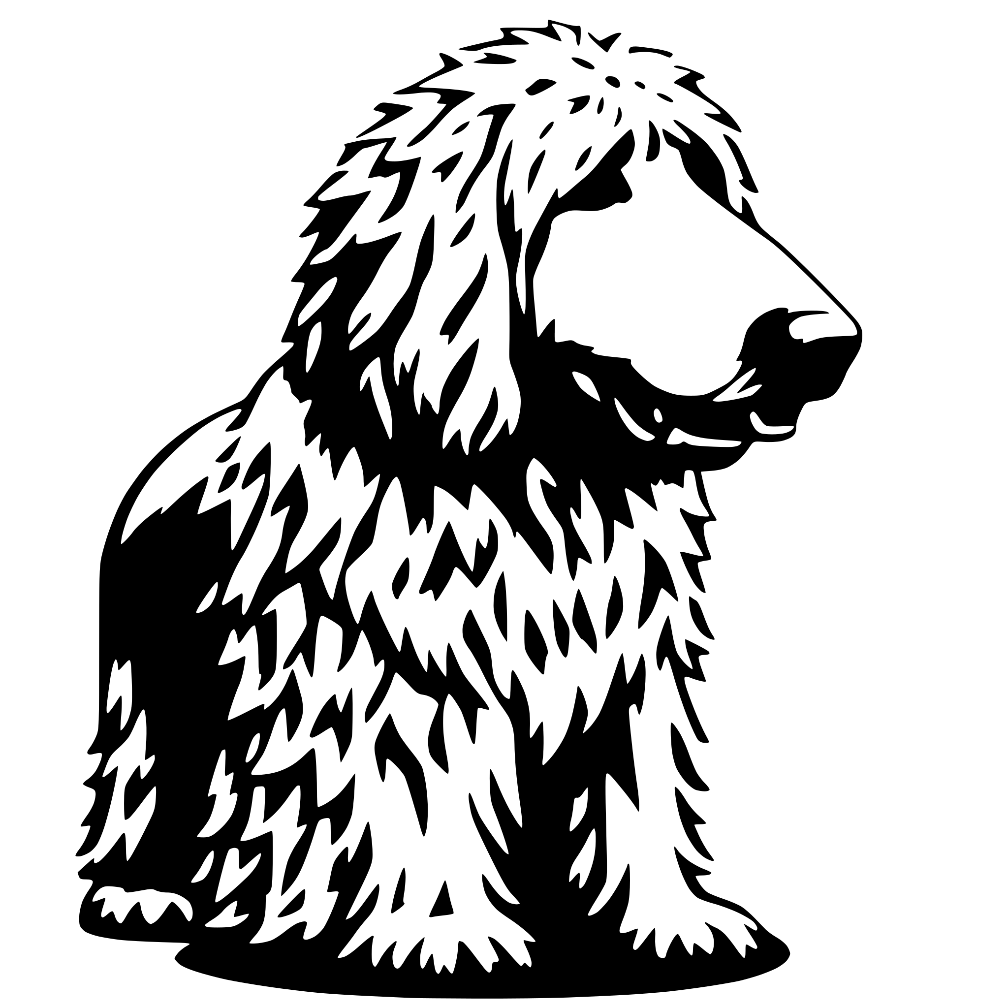 AI-generated SVG of 'Komondor protecting a key'