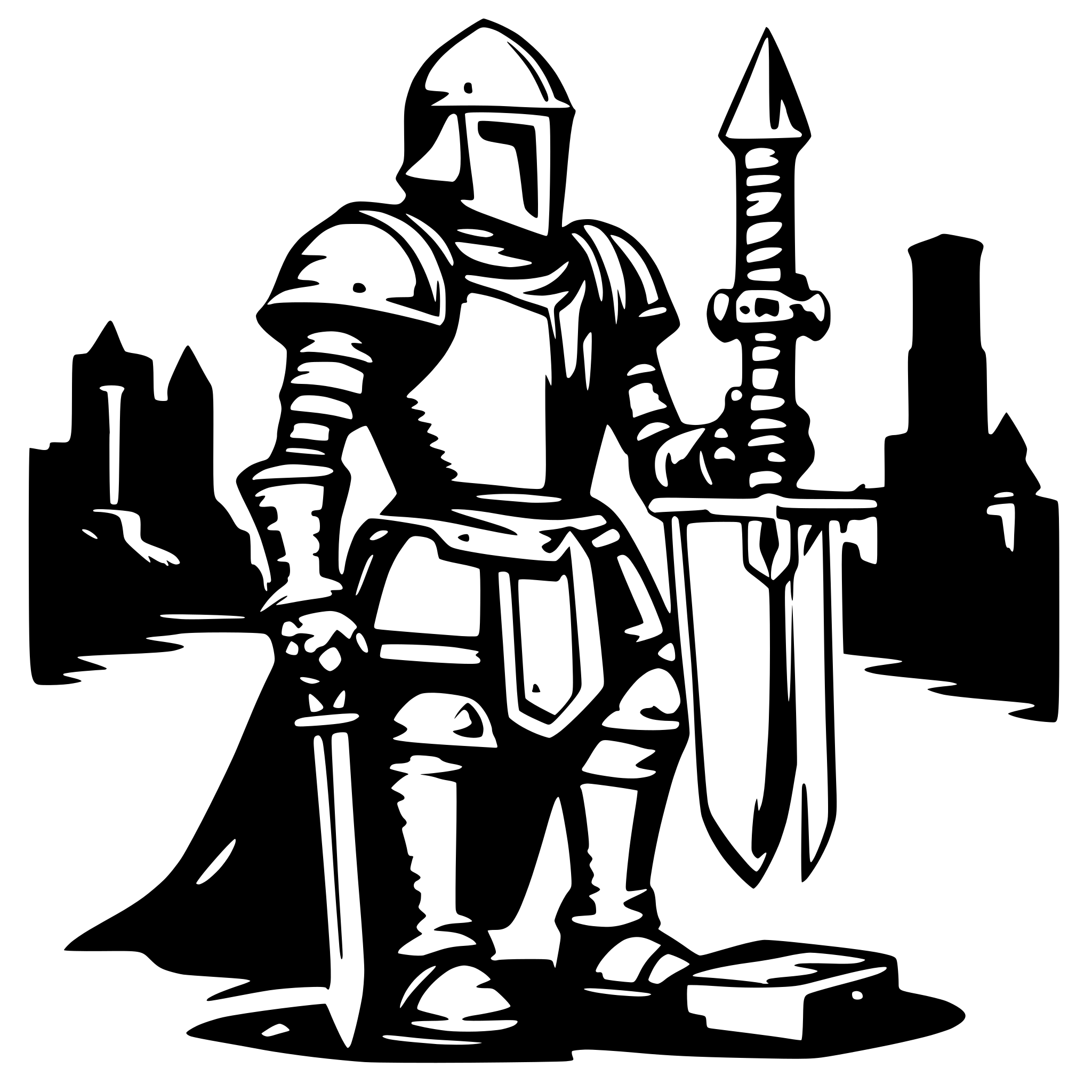 AI-generated SVG of a CNC machining knight