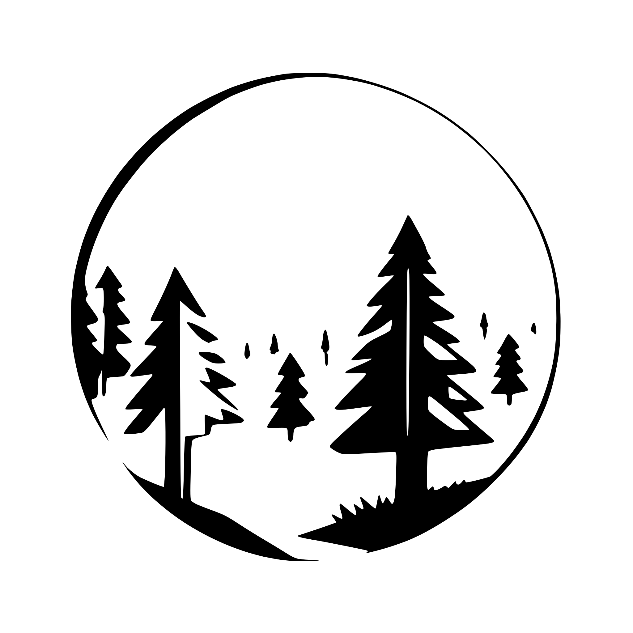 AI-generated SVG of a forest with tall pine trees