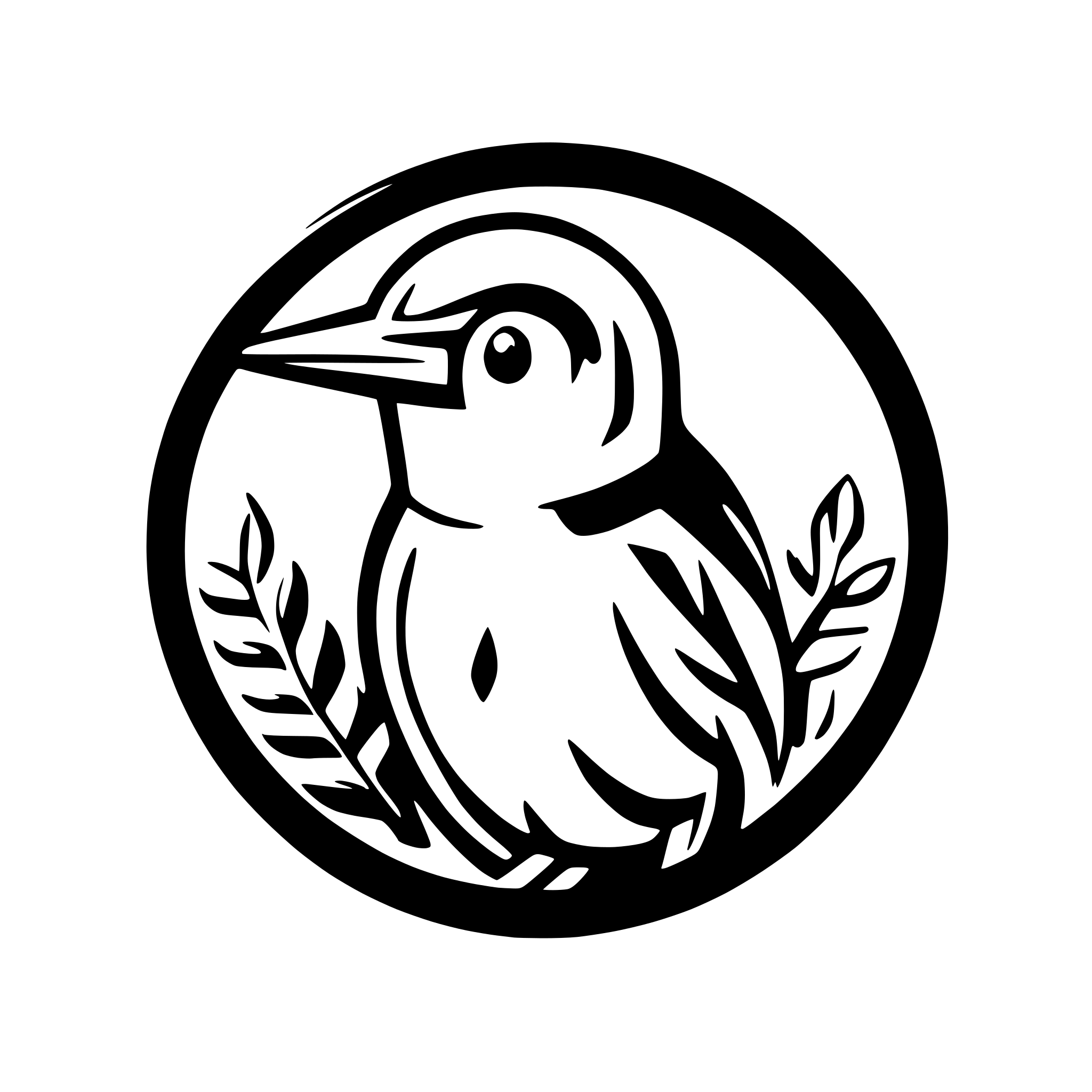 AI-generated SVG of 'woodpecker, logo, simple outline'