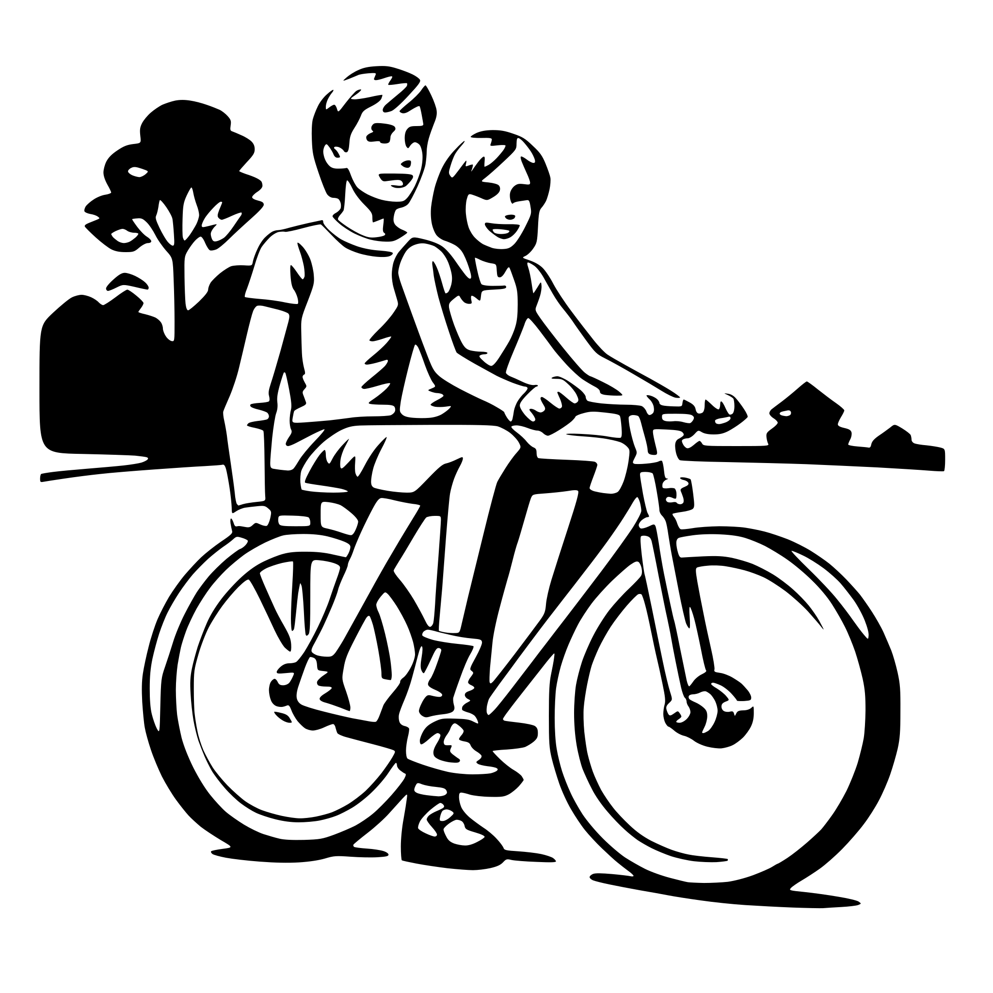 AI-generated SVG of a couple's tandem bike