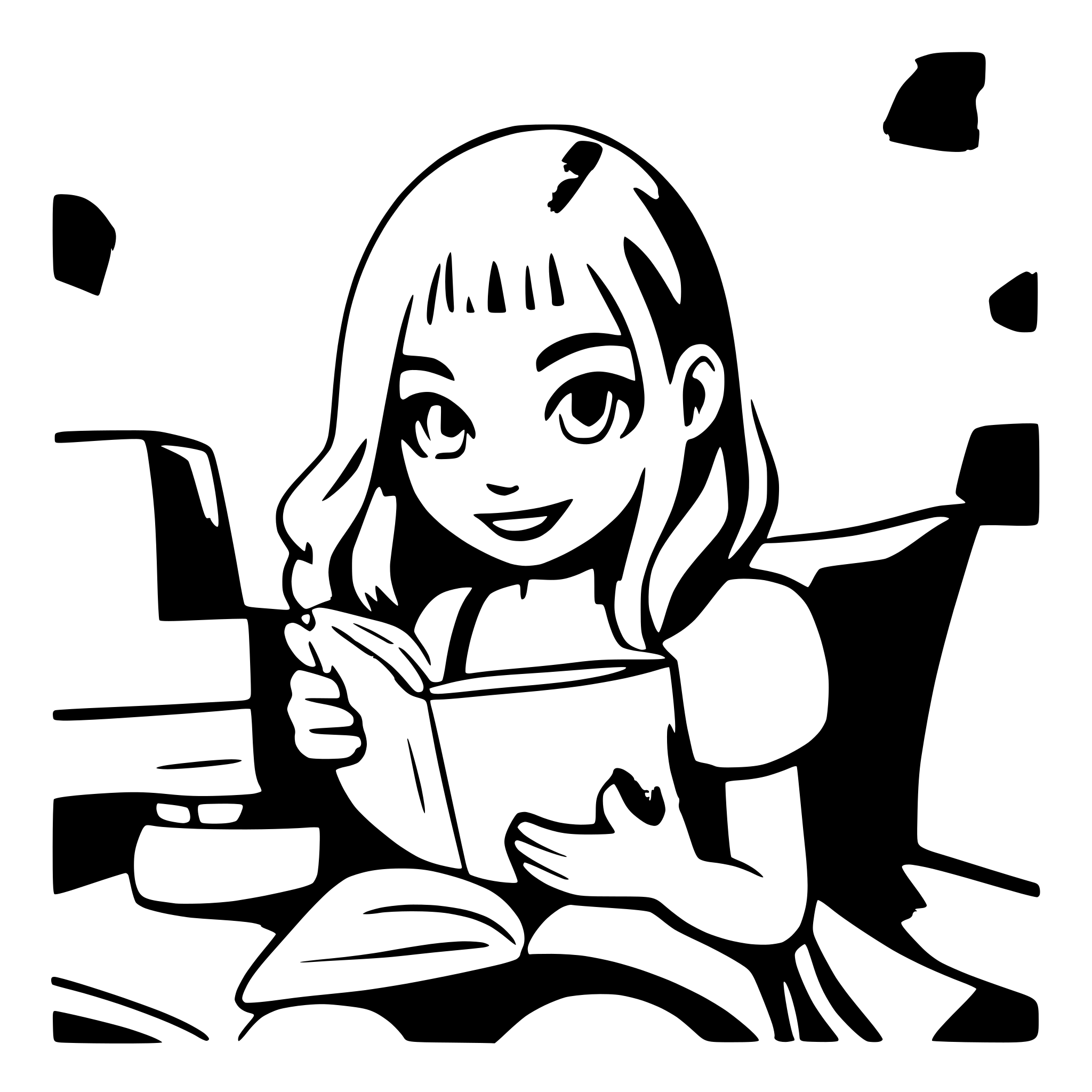AI-generated SVG of 'Girl reading a book'