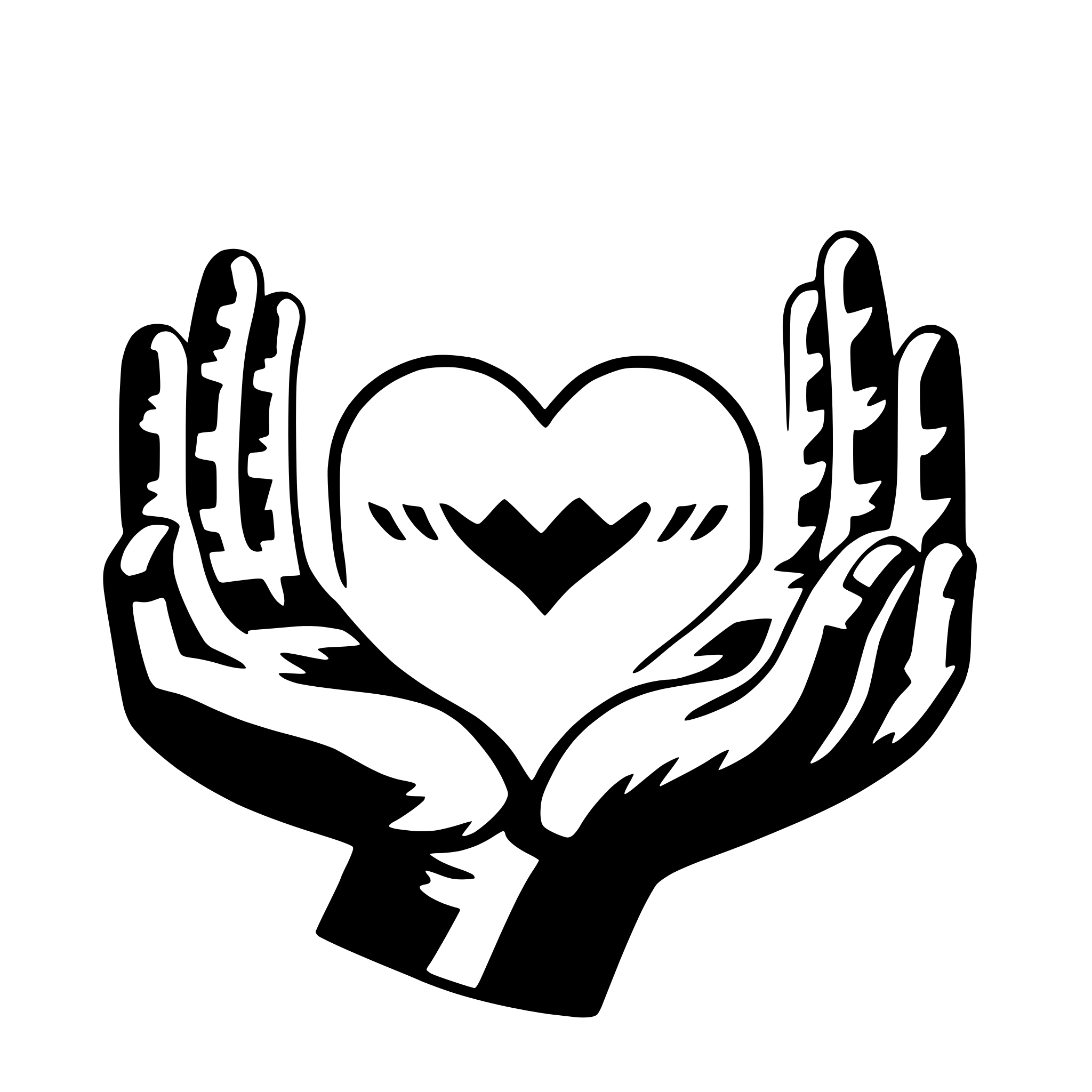 AI-generated SVG of a sunrise heart hands