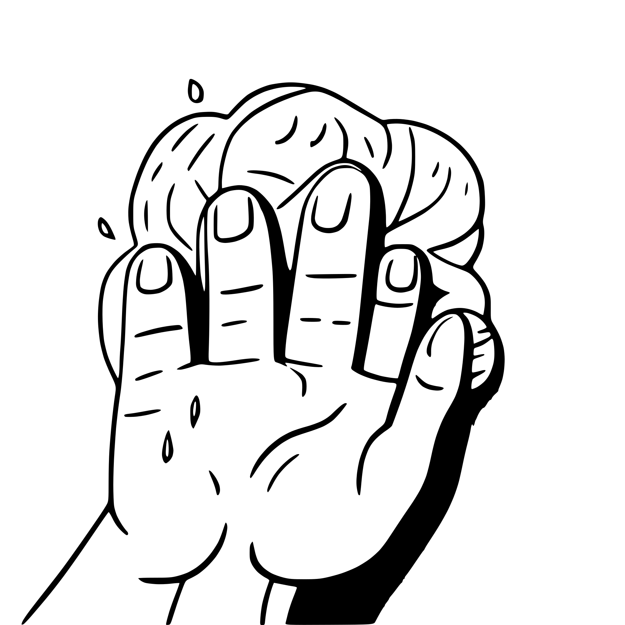 AI-generated SVG of a cartoon line with finger hand