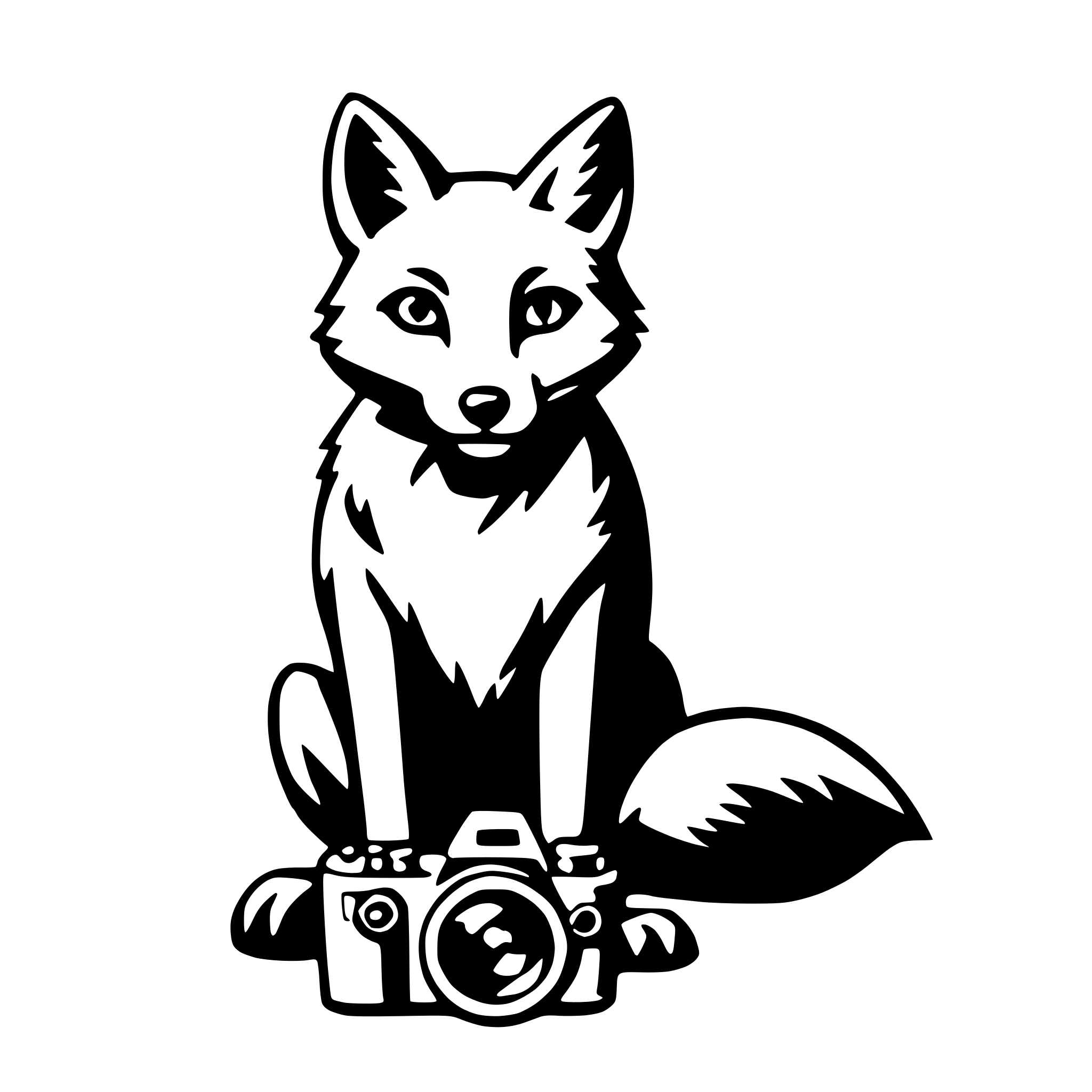 AI-generated SVG of a fox with camera