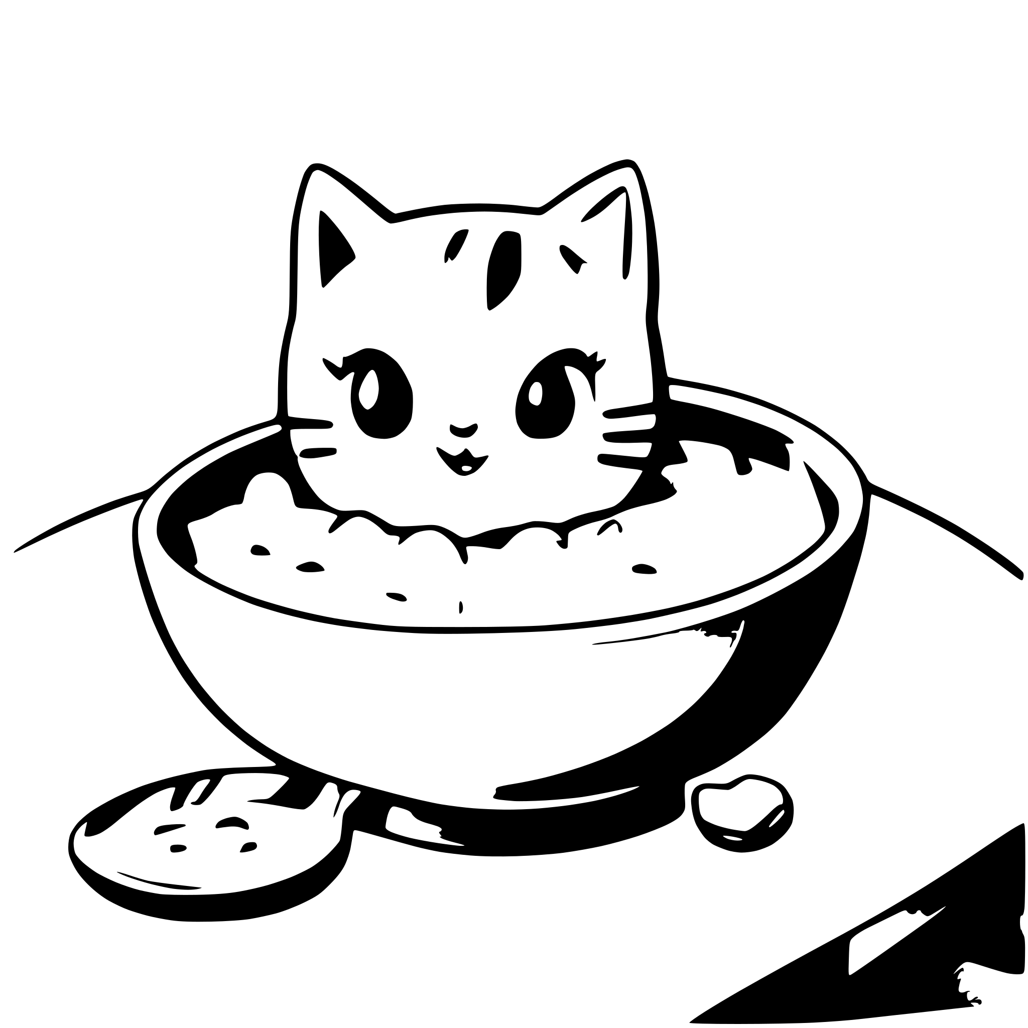 AI-generated SVG of 'kitties and soup'
