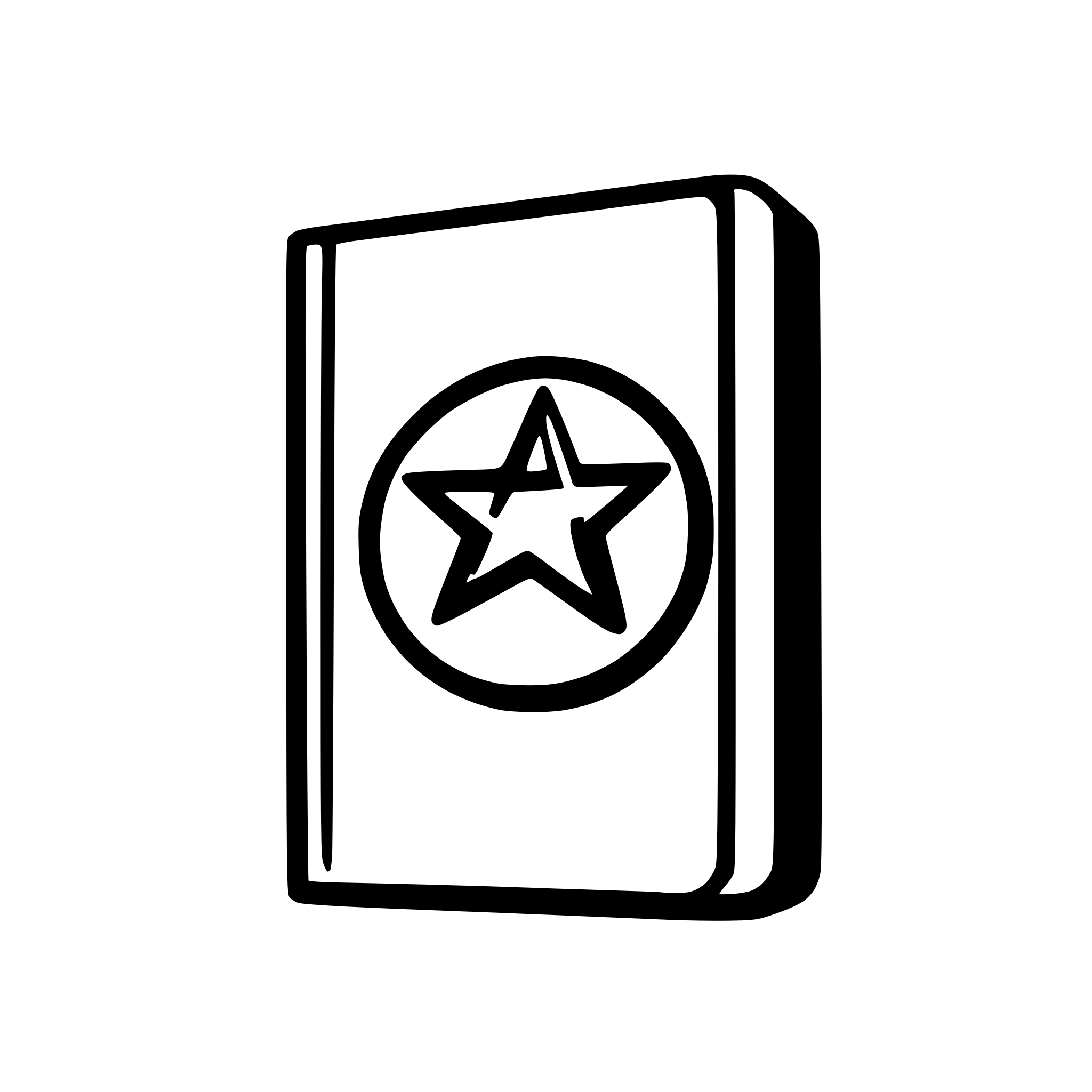 AI-generated SVG of a Minimalist book icon with a pentagram on the cover
