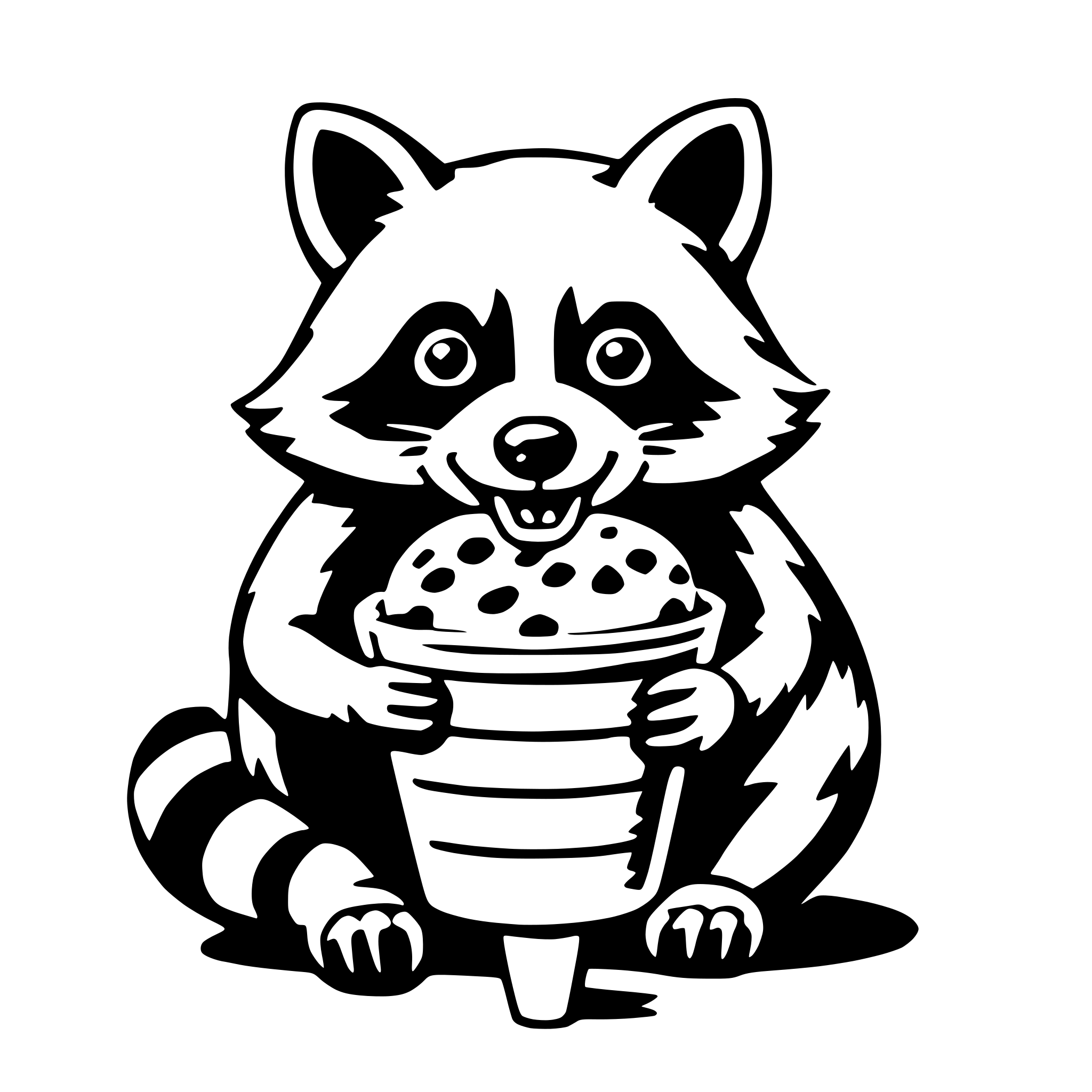 AI-generated SVG of 'raccoon with ice cream'