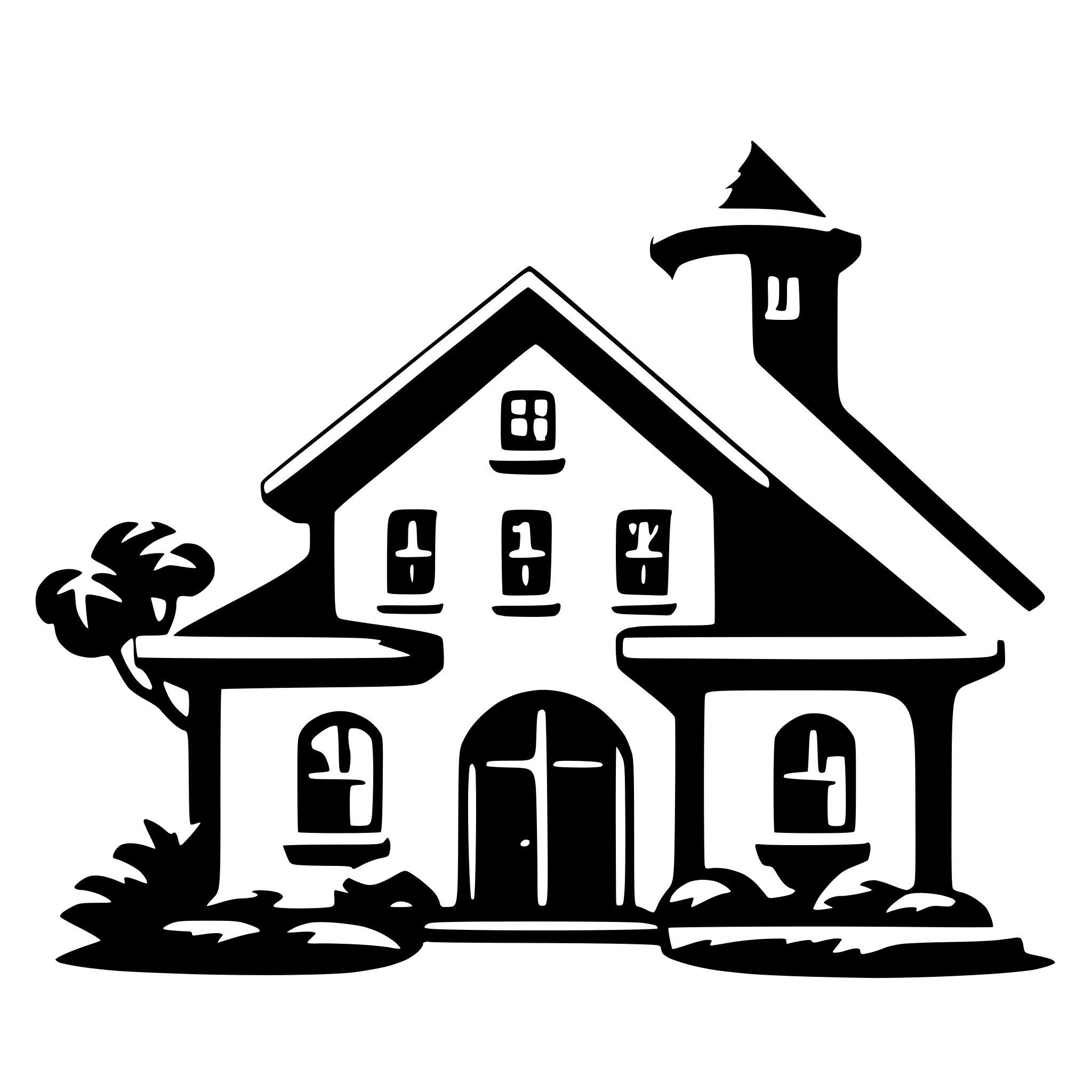 AI-generated SVG of 'simplified house, front view, flat, ui, icon, silhouette style, no background, no trees, no windows, rectangular, filled'