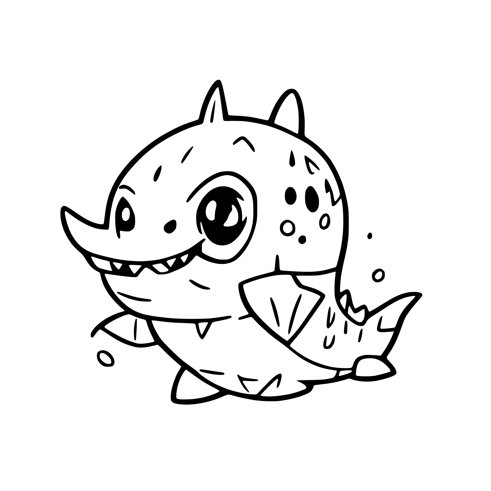 AI-generated SVG of 'baby shark coloring page'