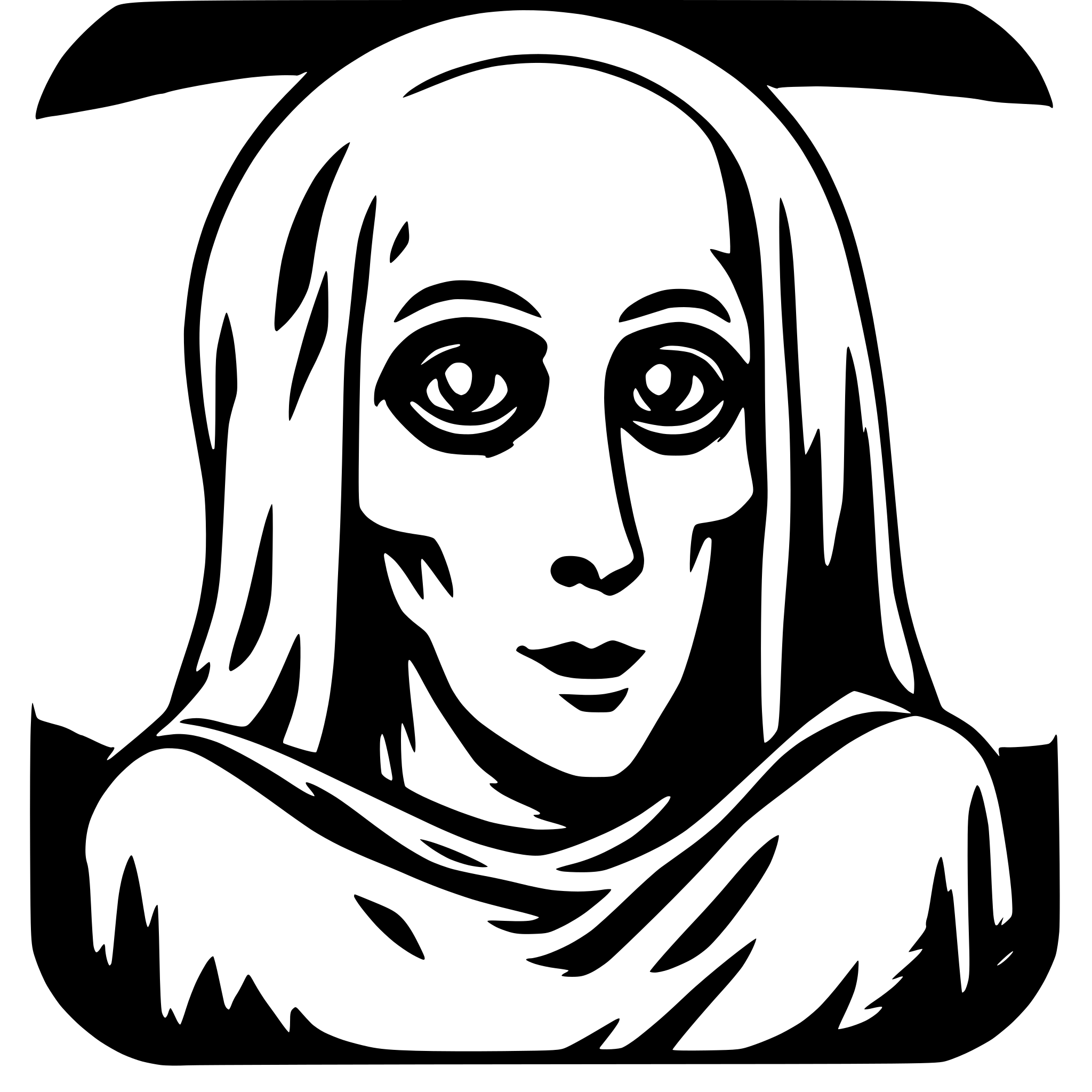 AI-generated SVG of a ghost with faithful eyes