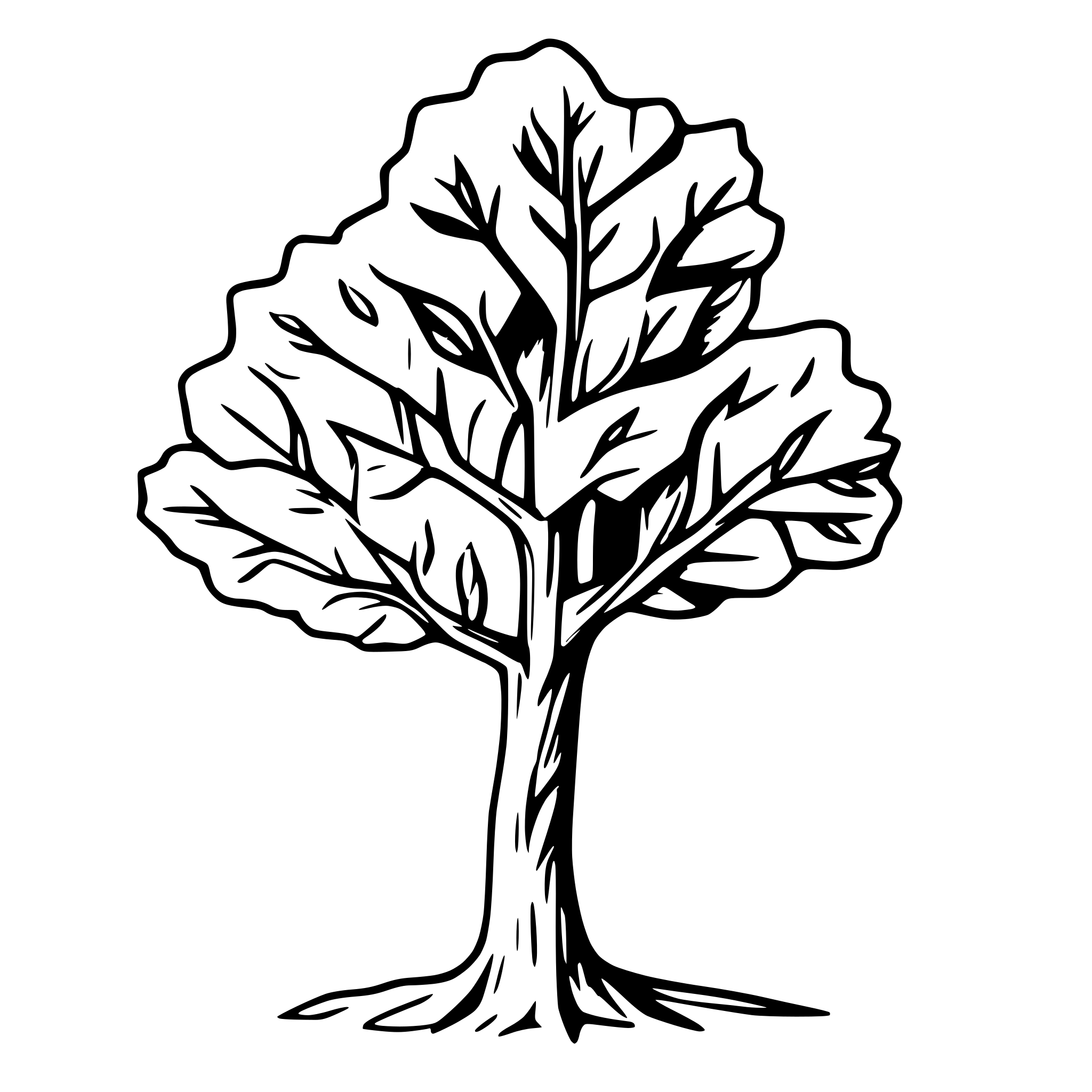 AI-generated SVG of a one soliter tree linden