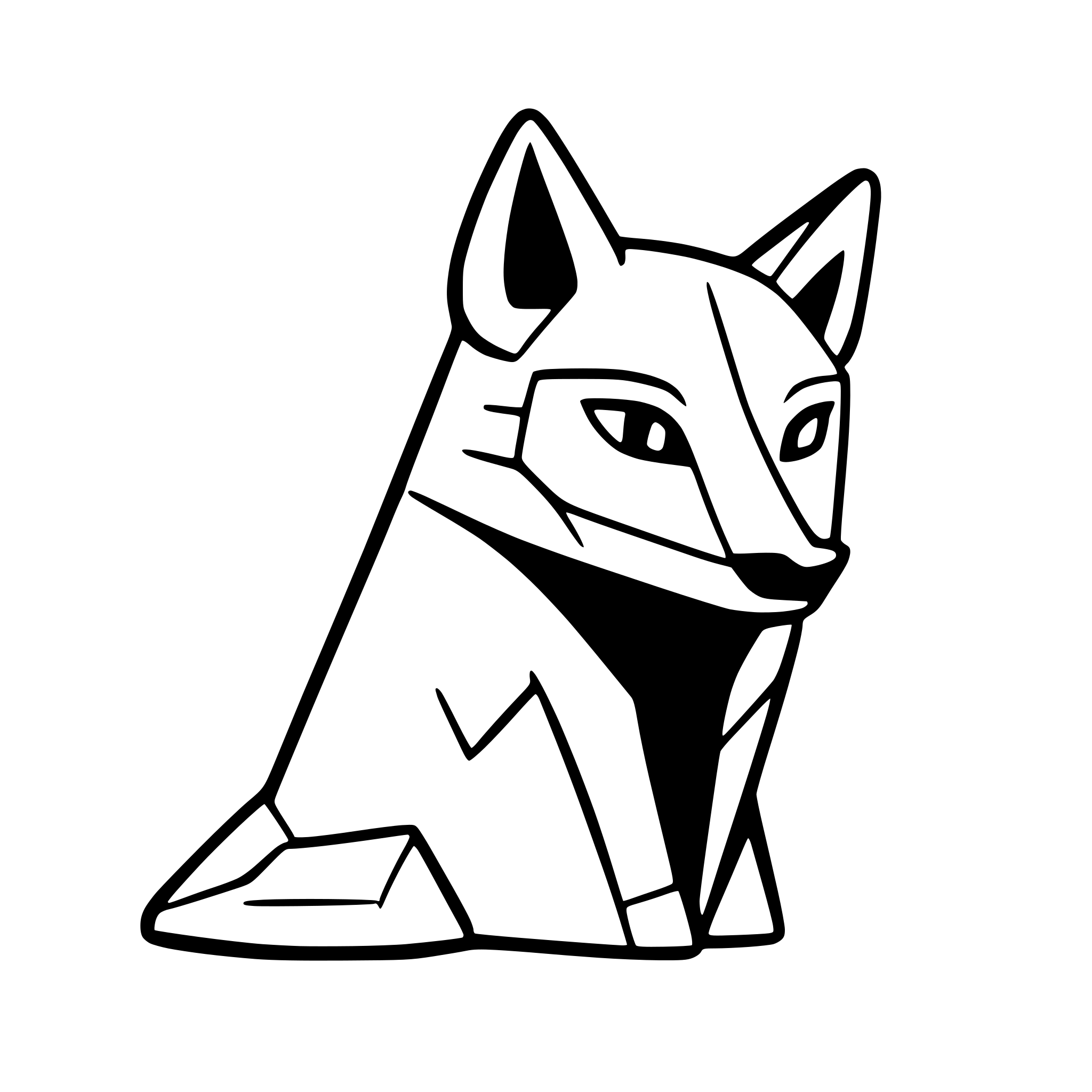 AI-generated SVG of a geometric fox, no background