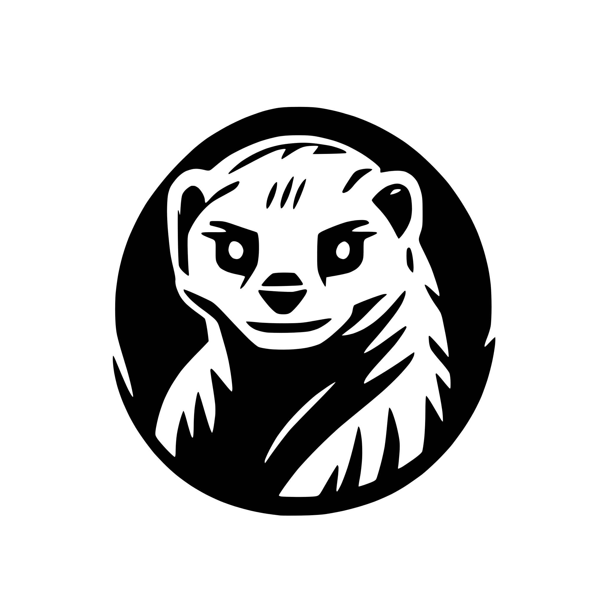 AI-generated SVG of 'Geometric ferret head logo'