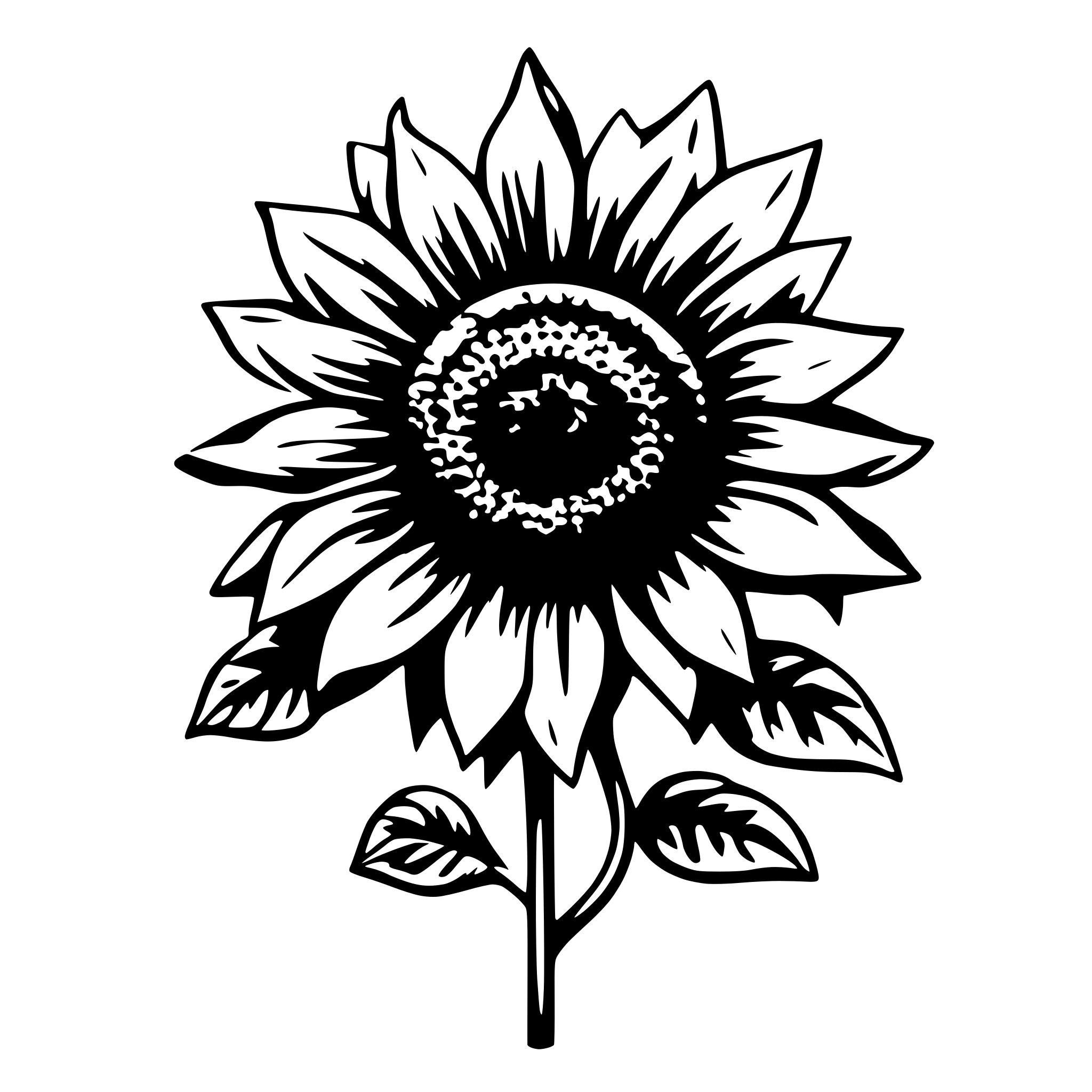 AI-generated SVG of a hand drawn sun flower