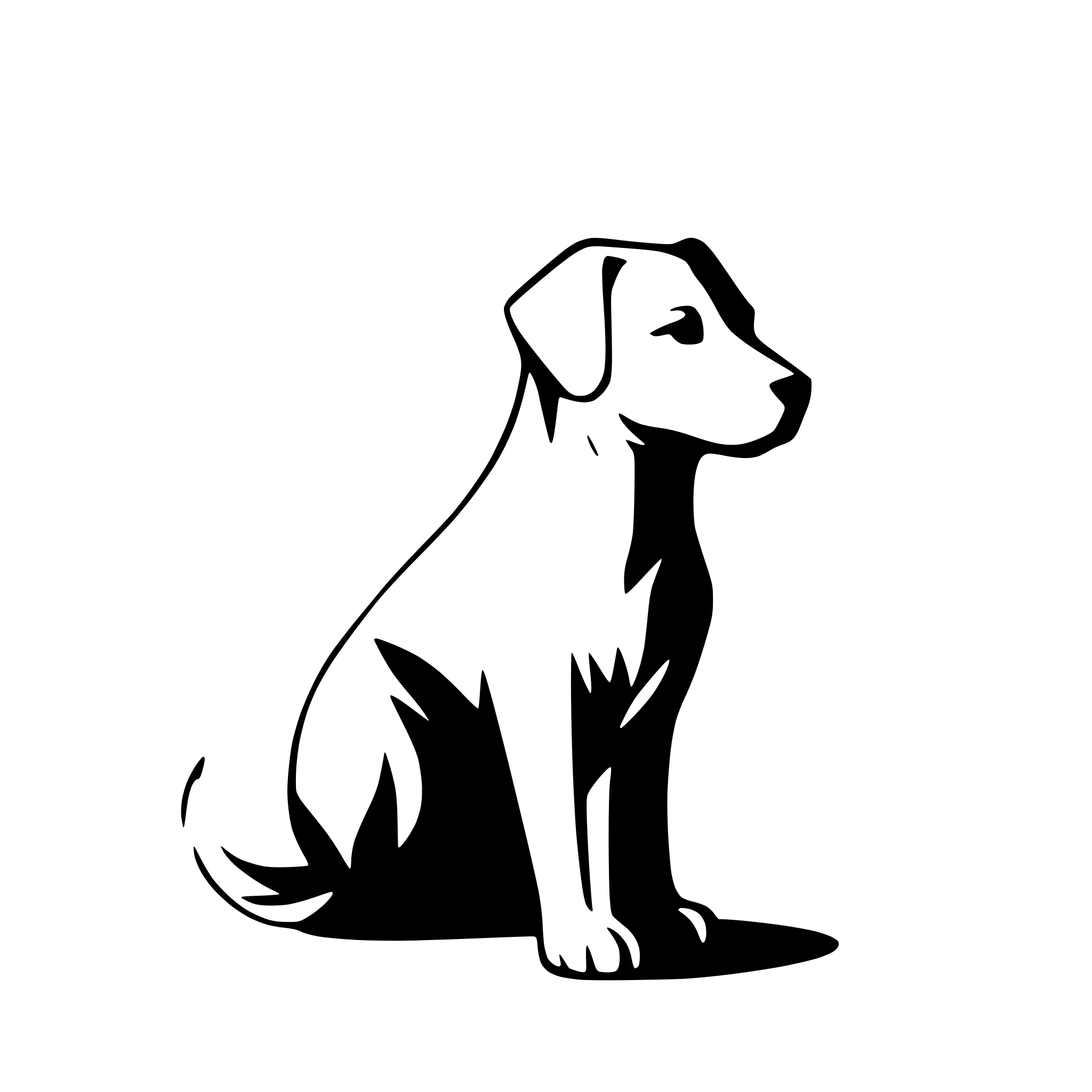 AI-generated SVG of 'dog silhouette black vector, the white background'