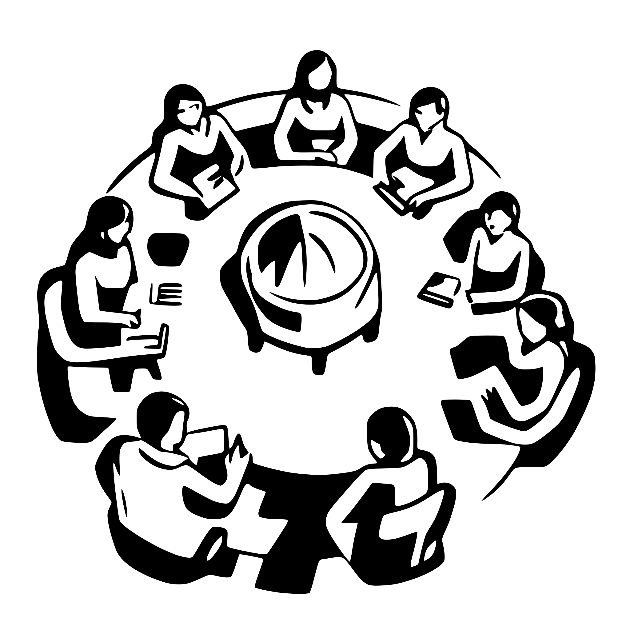 AI-generated SVG of a An abstract logo image for an advanced AI classroom solution shows a group of few students sitting on desks facing front attending to the teacher showing viewed from a camera include text classvision AI-generated SVG of a An abstract logo image for an advanced AI classroom solution shows a group of few students sitting on desks facing front attending to the teacher showing viewed from a camera include text classvision
