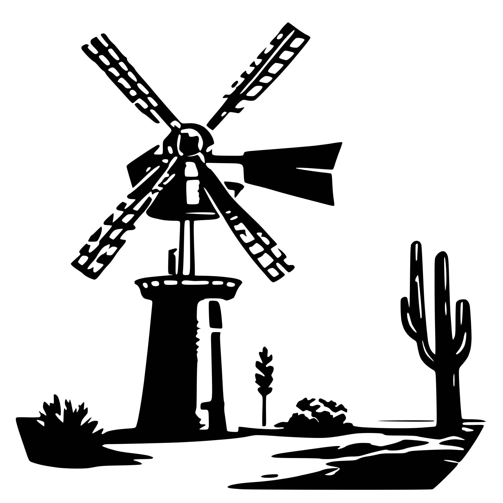 AI-generated SVG of 'karoo windmill on farm'