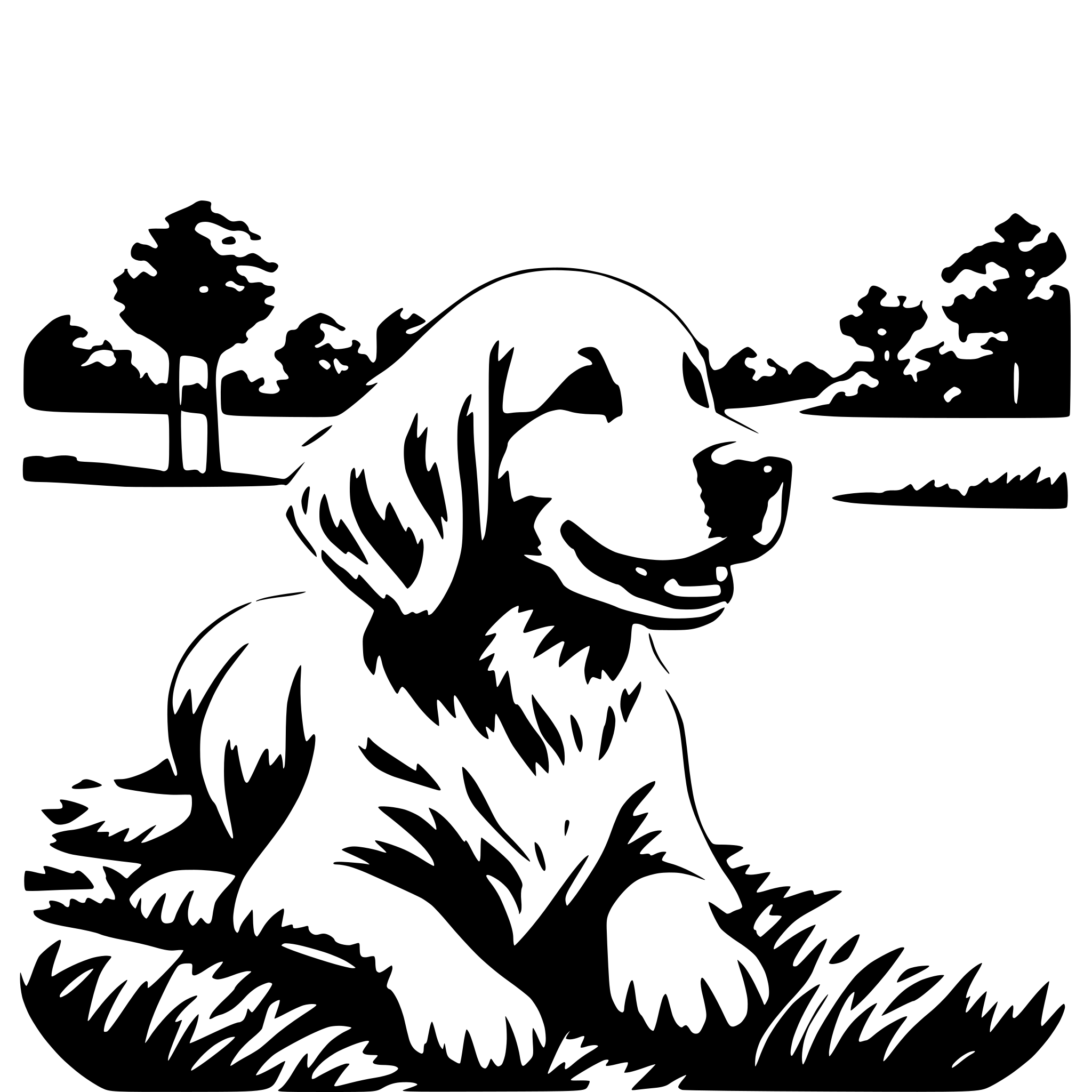 AI-generated SVG of a A golden retriever puppy playing in a grassy park with a bright sky AI-generated SVG of a A golden retriever puppy playing in a grassy park with a bright sky