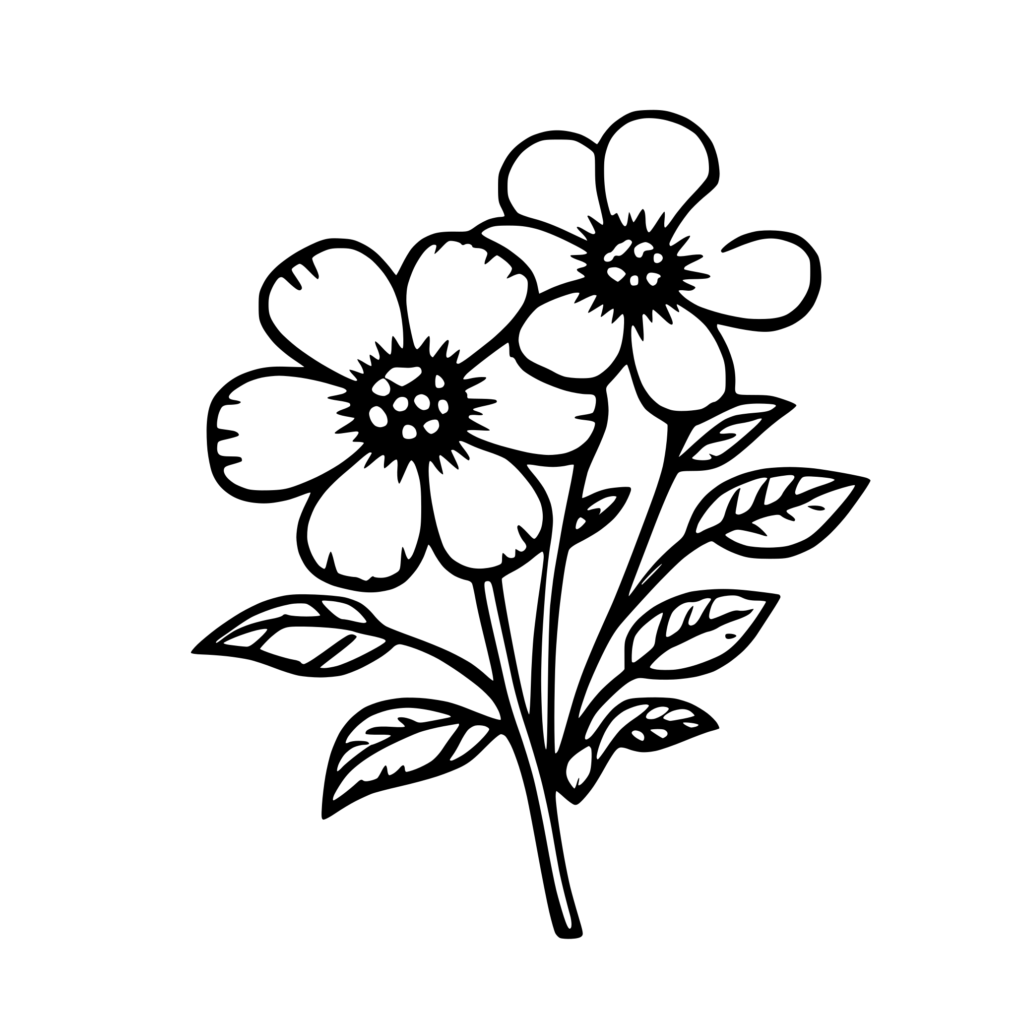 AI-generated SVG of a simple doodle floral sketch