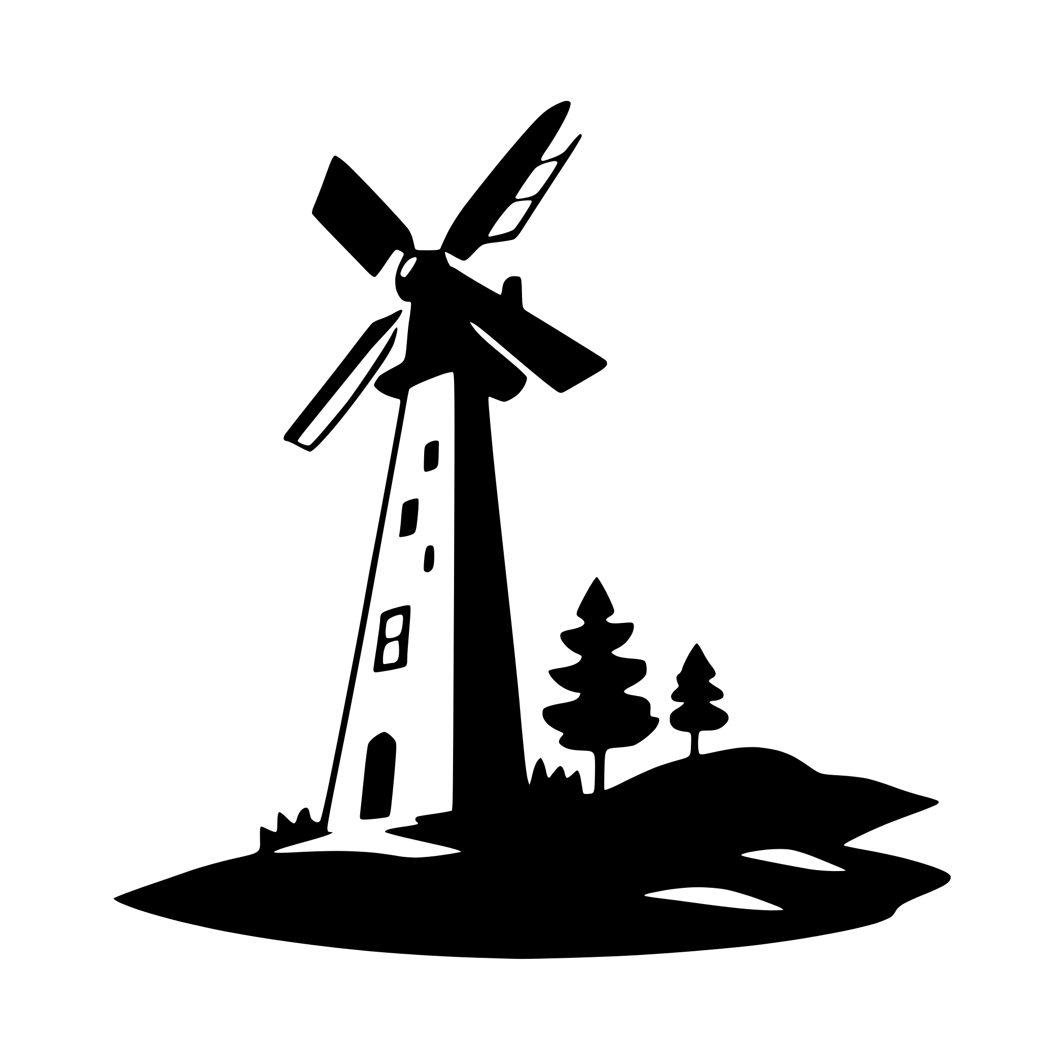 AI-generated SVG of 'windmill on a hilltop'